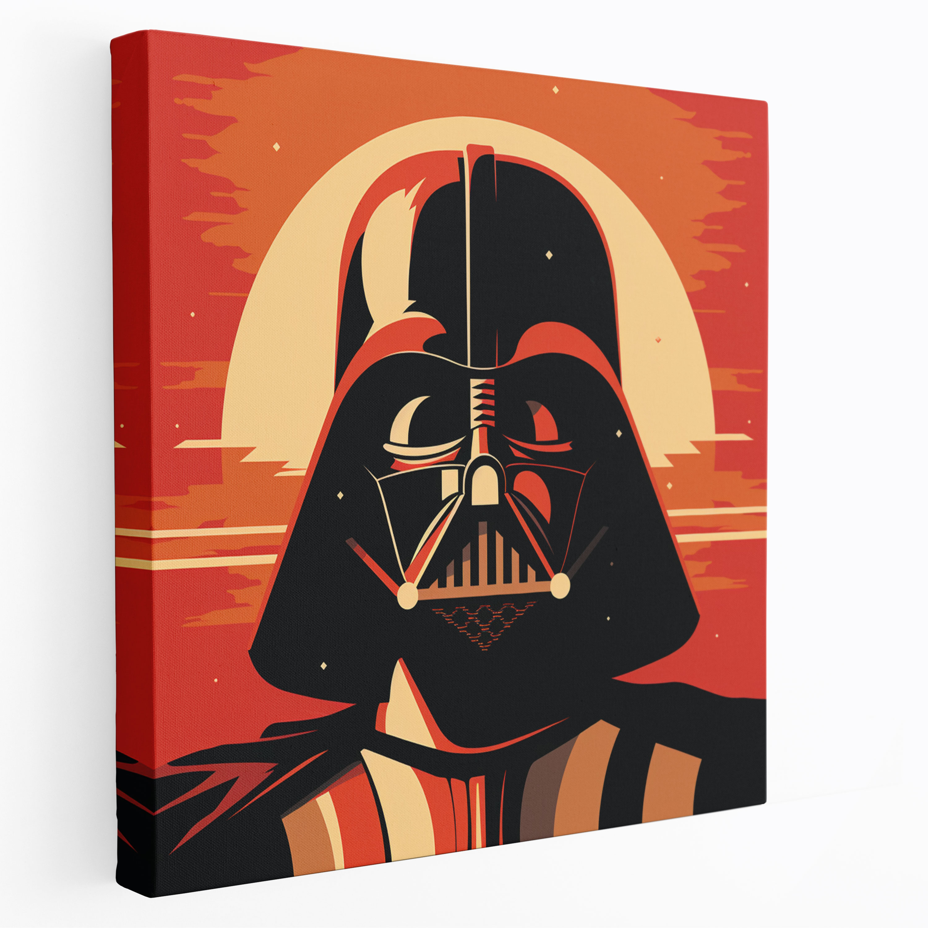 Darth Vader Retro Canvas Print - Darth Vader, Canvas, Wall Decoration, Wall Art