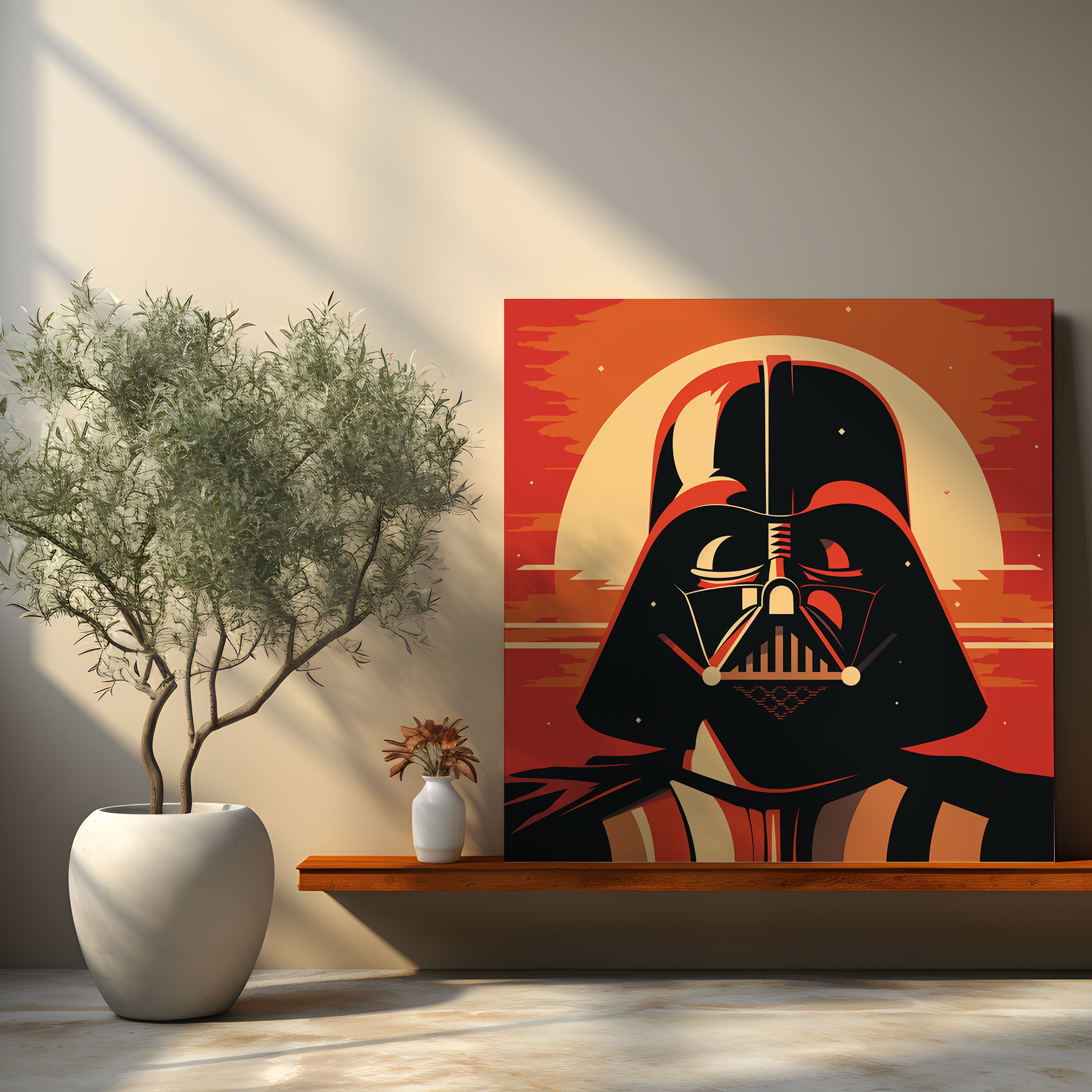 Darth Vader Retro Canvas Print - Darth Vader, Canvas, Wall Decoration, Wall Art