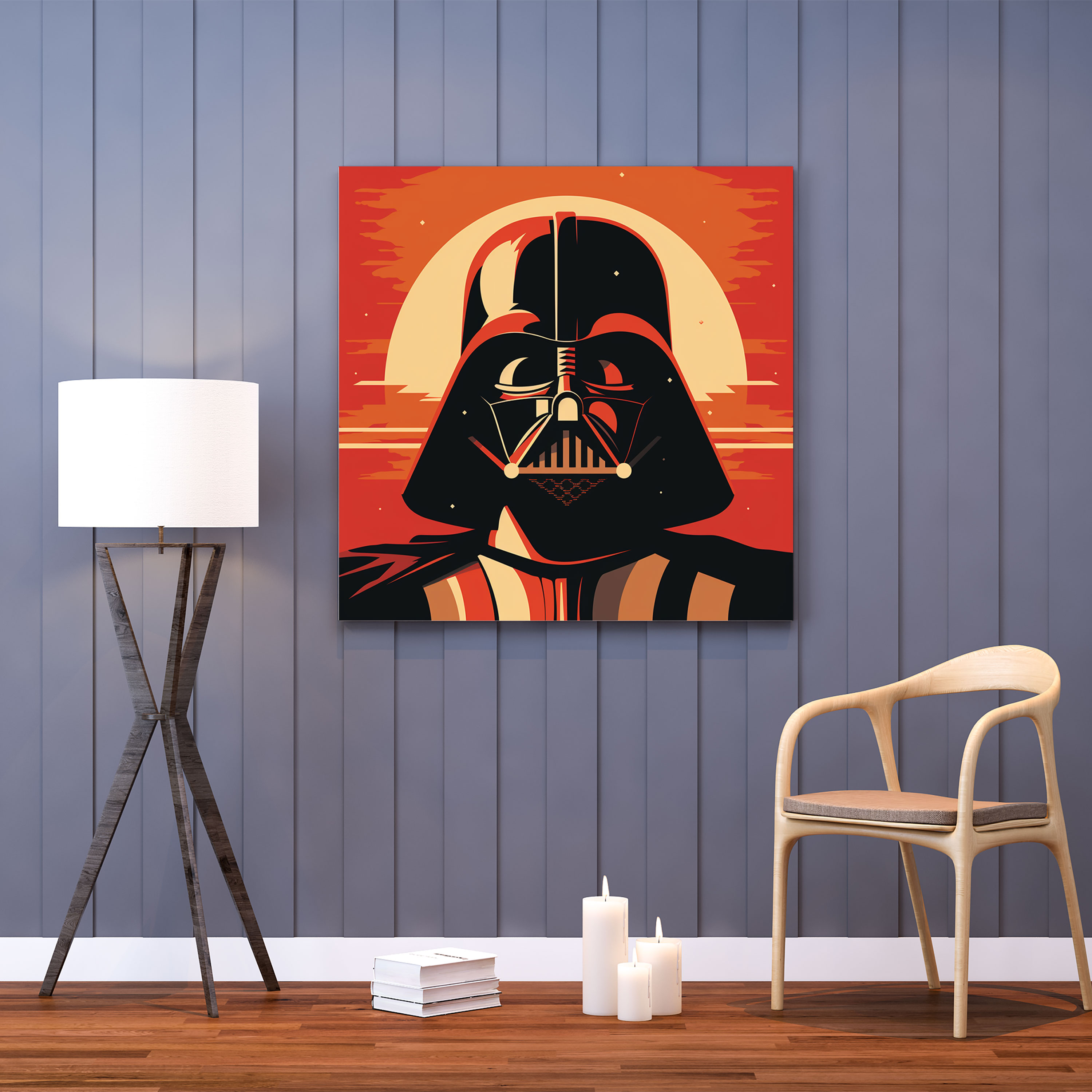 Darth Vader Retro Canvas Print - Darth Vader, Canvas, Wall Decoration, Wall Art
