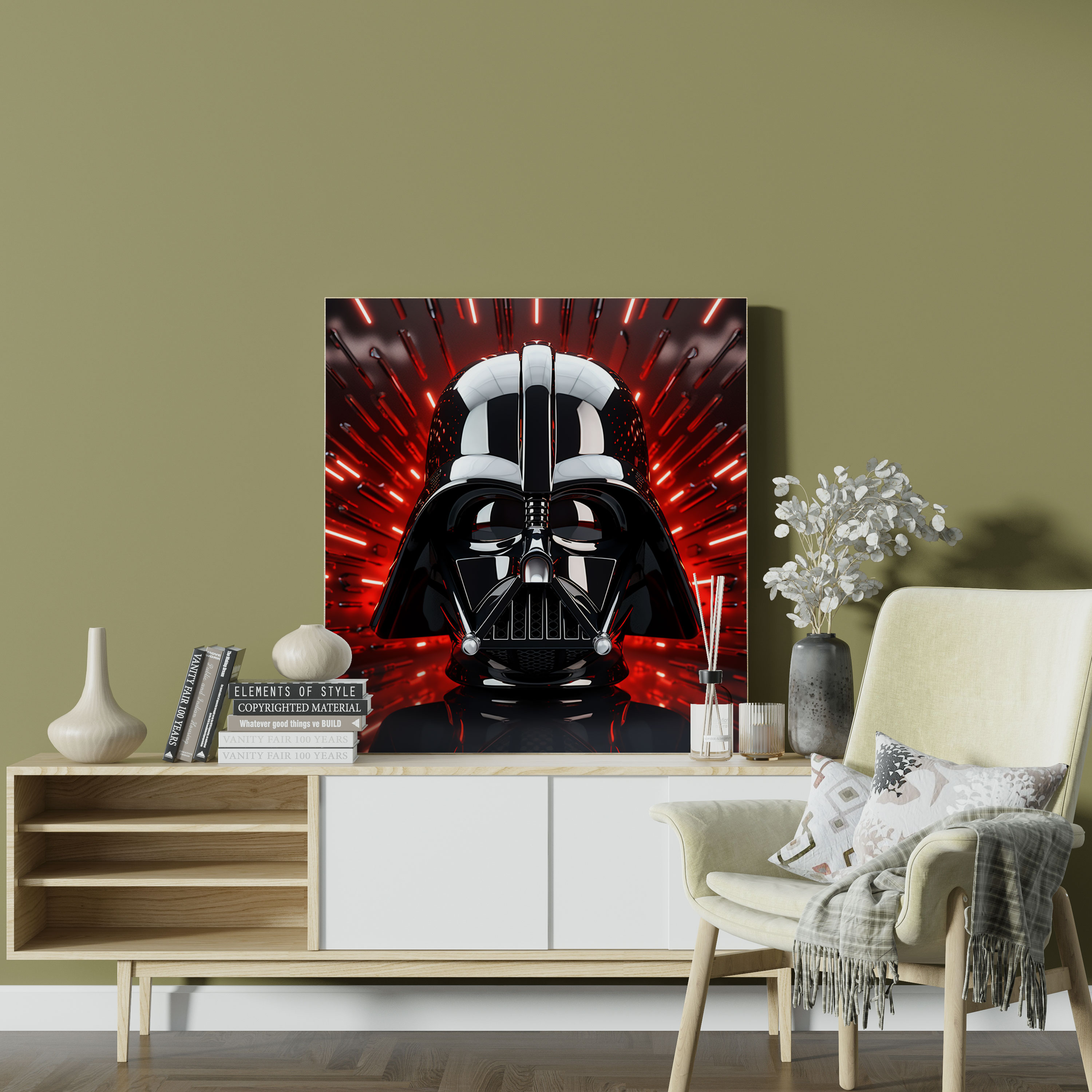 Darth Vader 3D Canvas Print - Darth Vader, Wall Art, Darth Vader, 3D Rendering