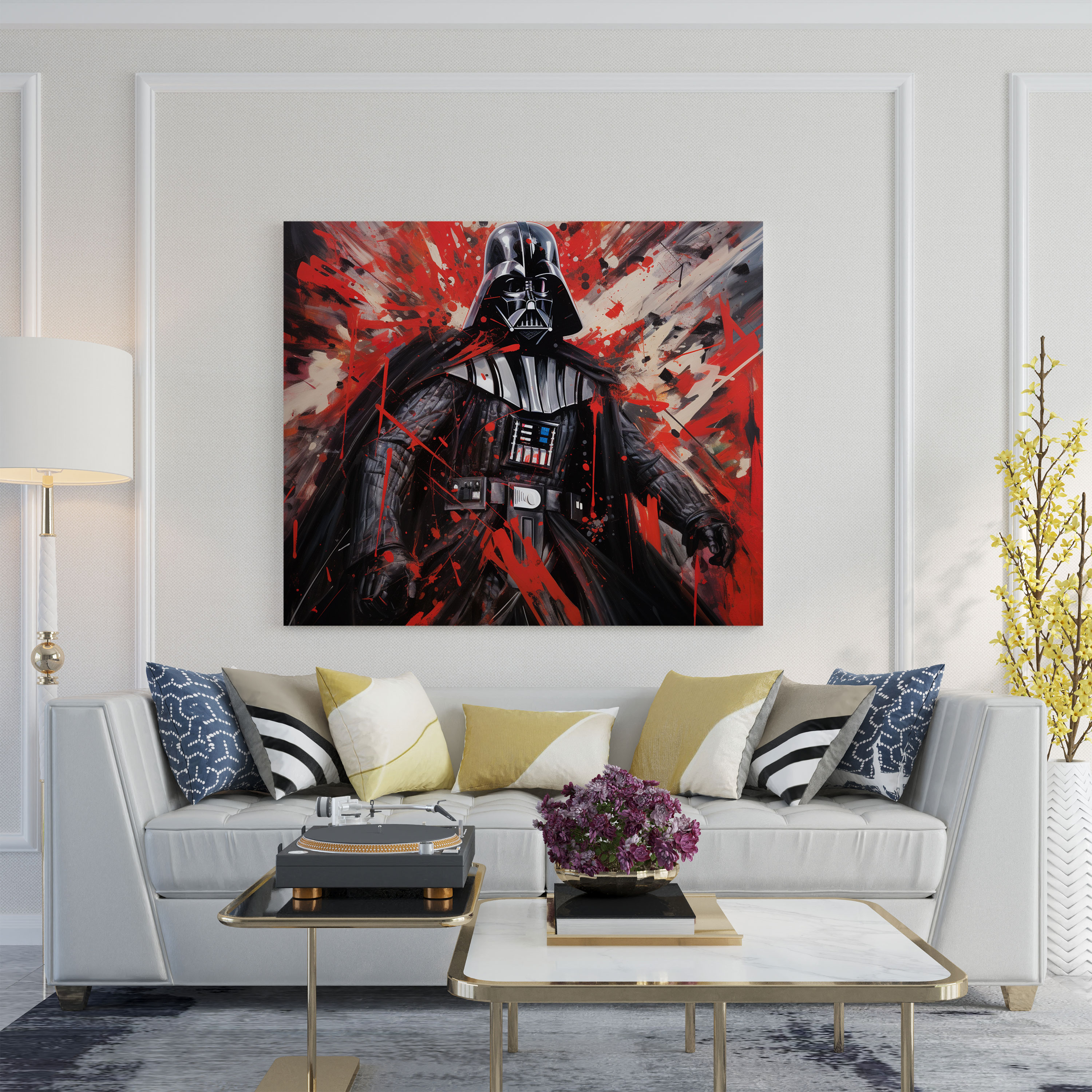 Darth Vader Wall Decoration - Darth Vader, Wall Art, Canvas, Abstract Expressionism