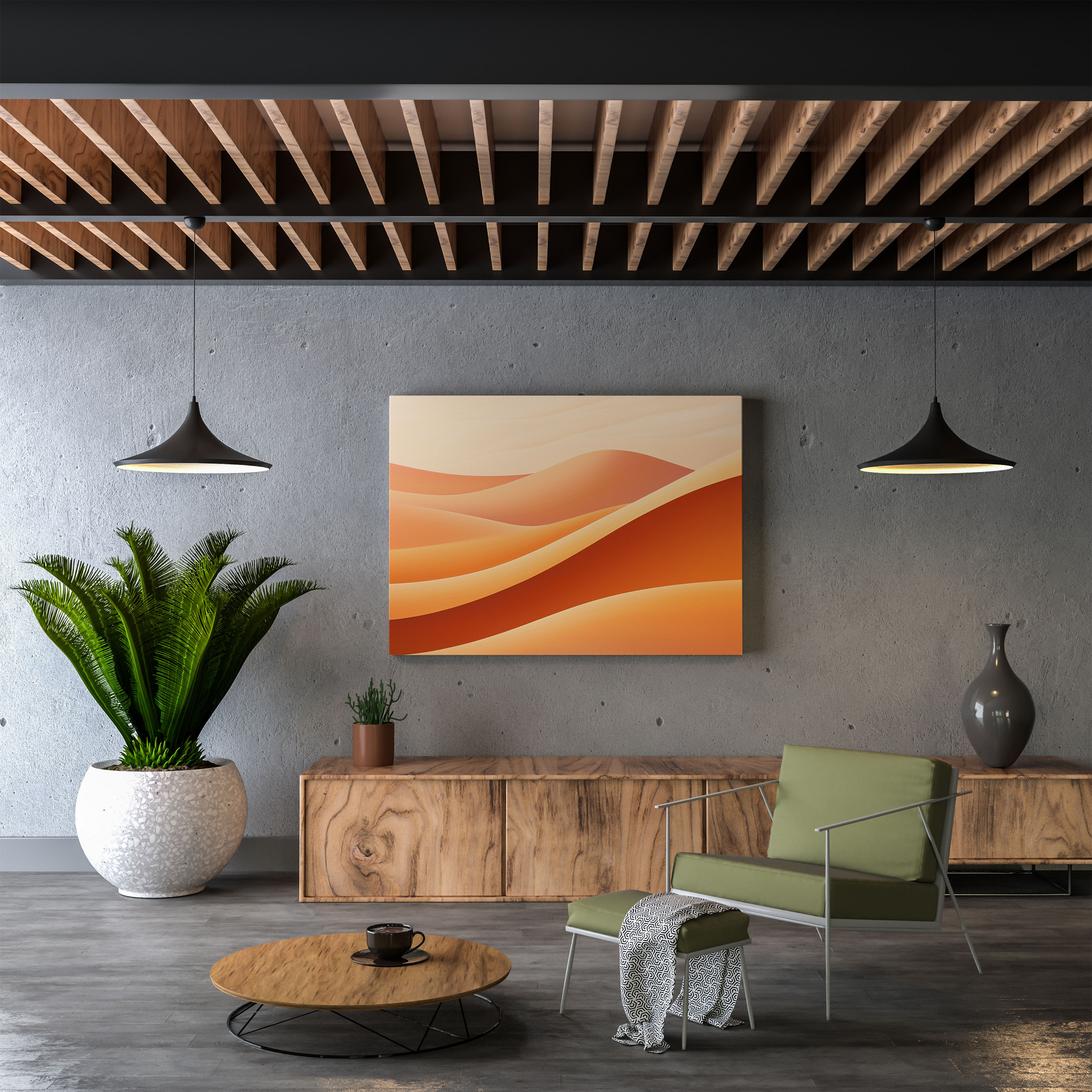 Desert Canvas Print - Minimalist Sand Dunes At Sunset - Desert, Wall Art, Desert, Canvas