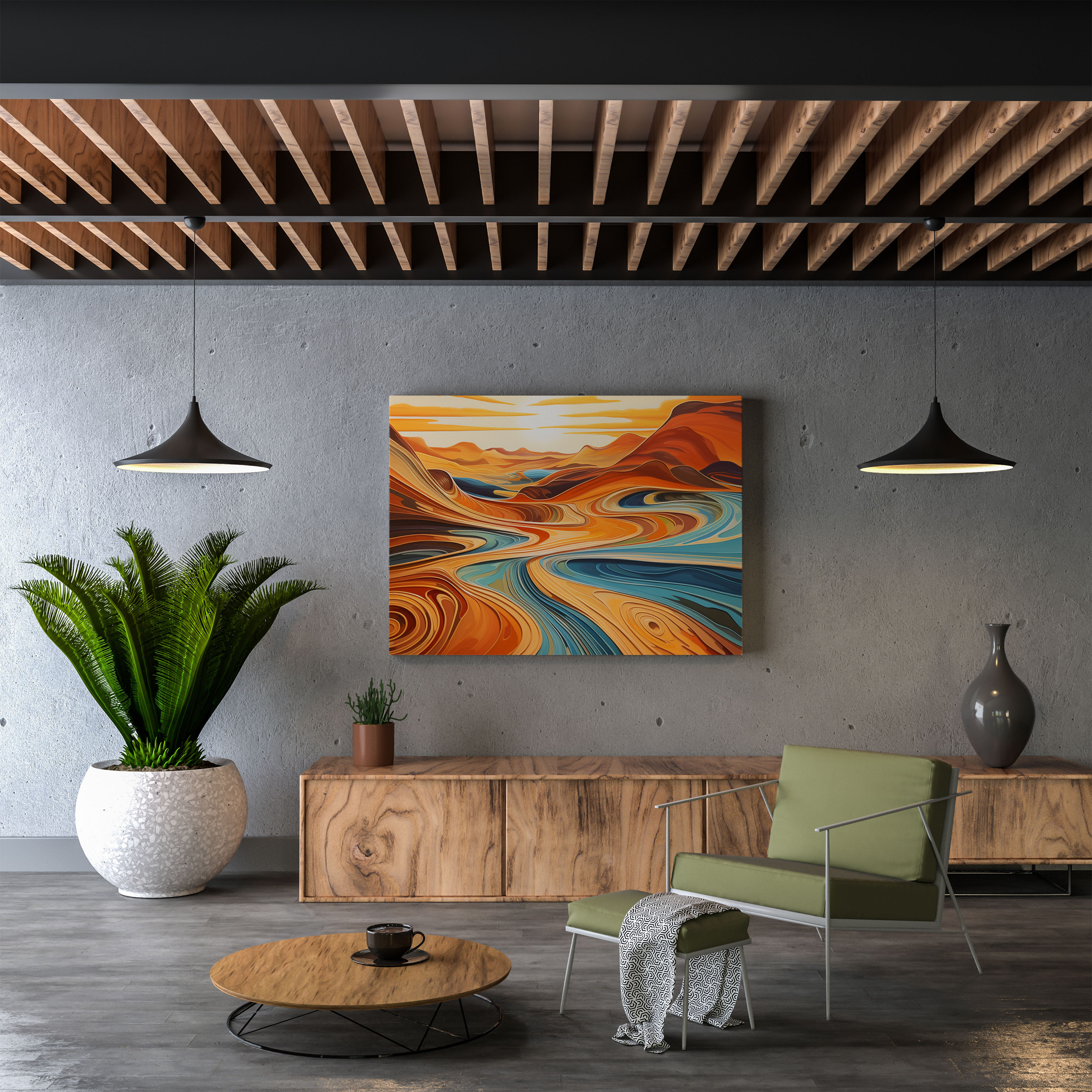 Desert Wall Decoration - Abstract Sand Dunes - Desert, Desert, Captivating, Sand Dunes