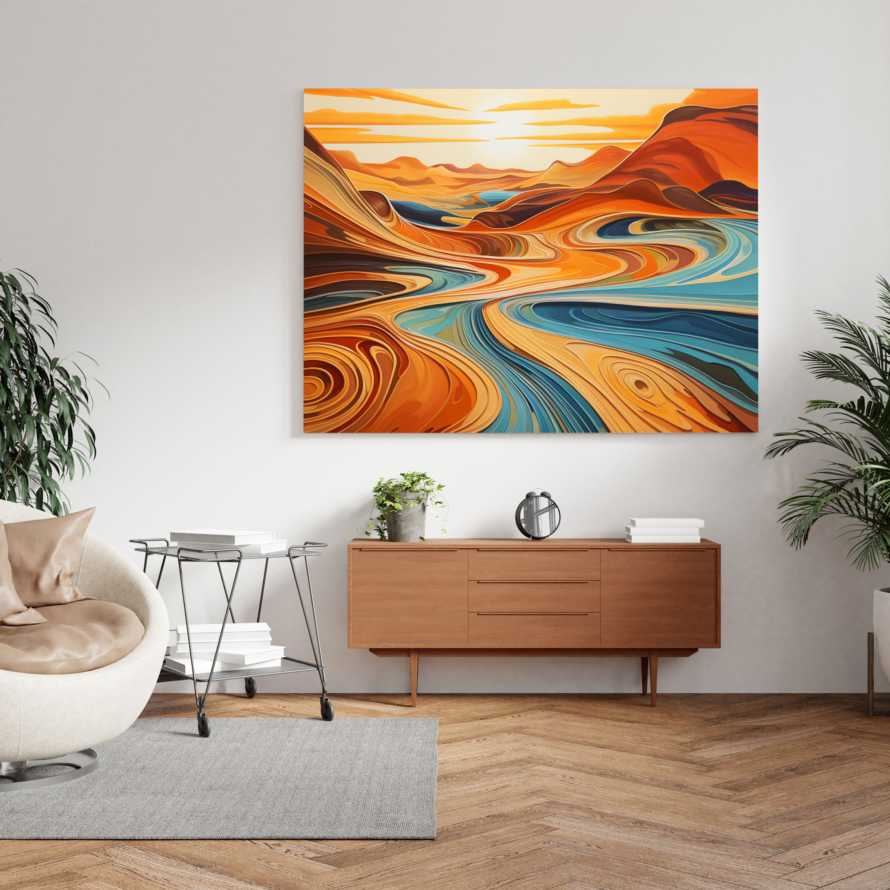 Desert Wall Decoration - Abstract Sand Dunes - Desert, Desert, Captivating, Sand Dunes