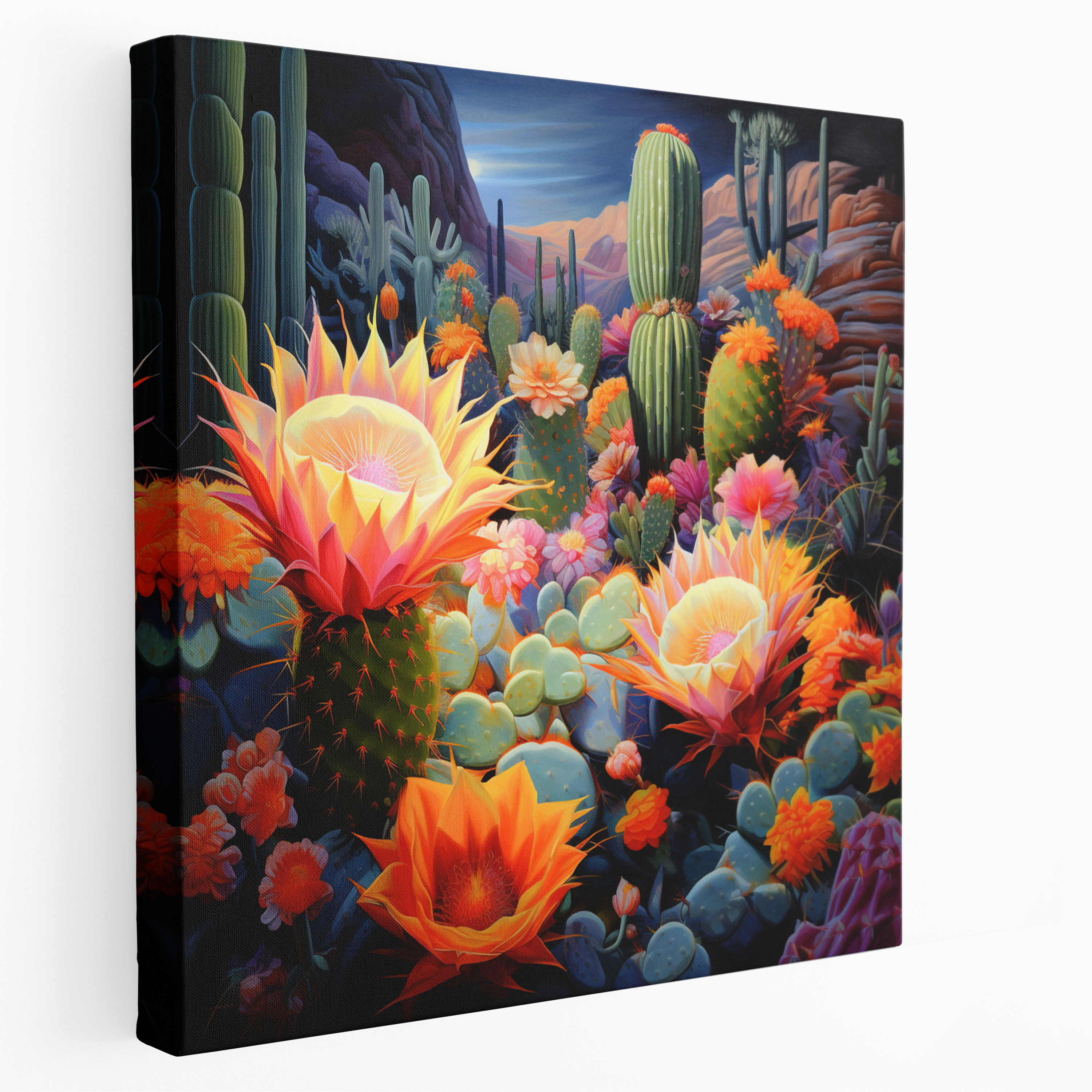 Desert Wall Art - Colorful Desert Flower Canvas Print - Desert, Canvas Print, Canvas Wall Art, Cactus