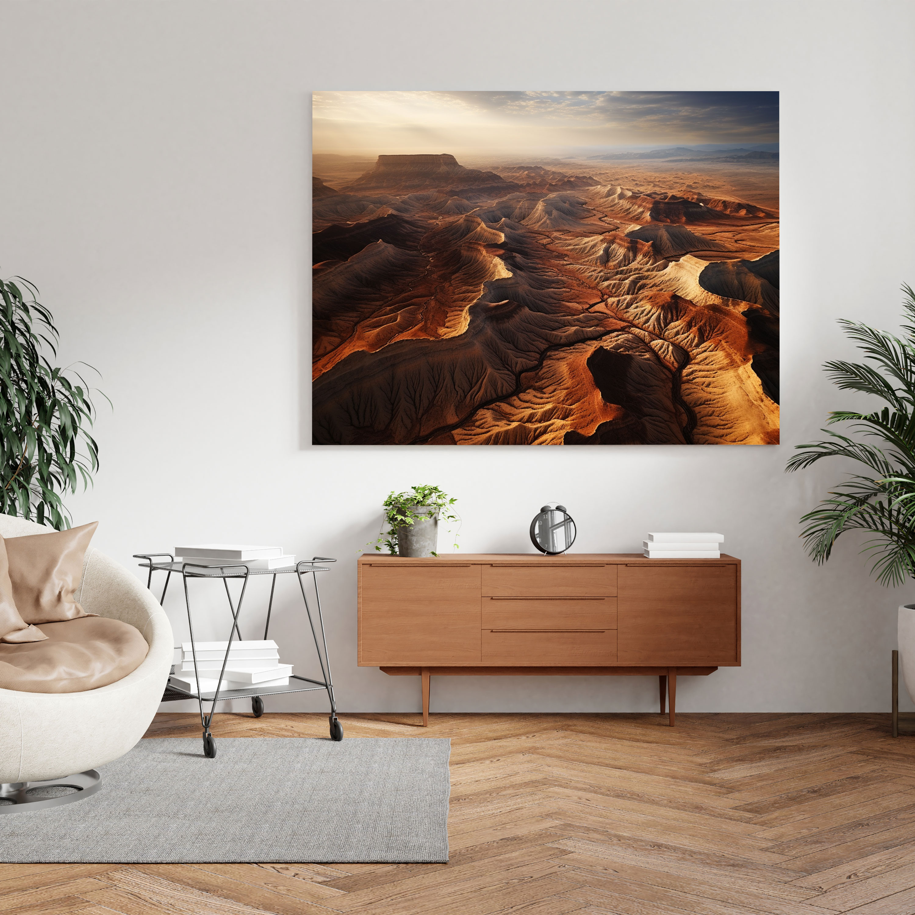 Desert Canvas Print - Aerial View Wall Art - Desert, Wall Decoration, Nature's Architecture, Mesas