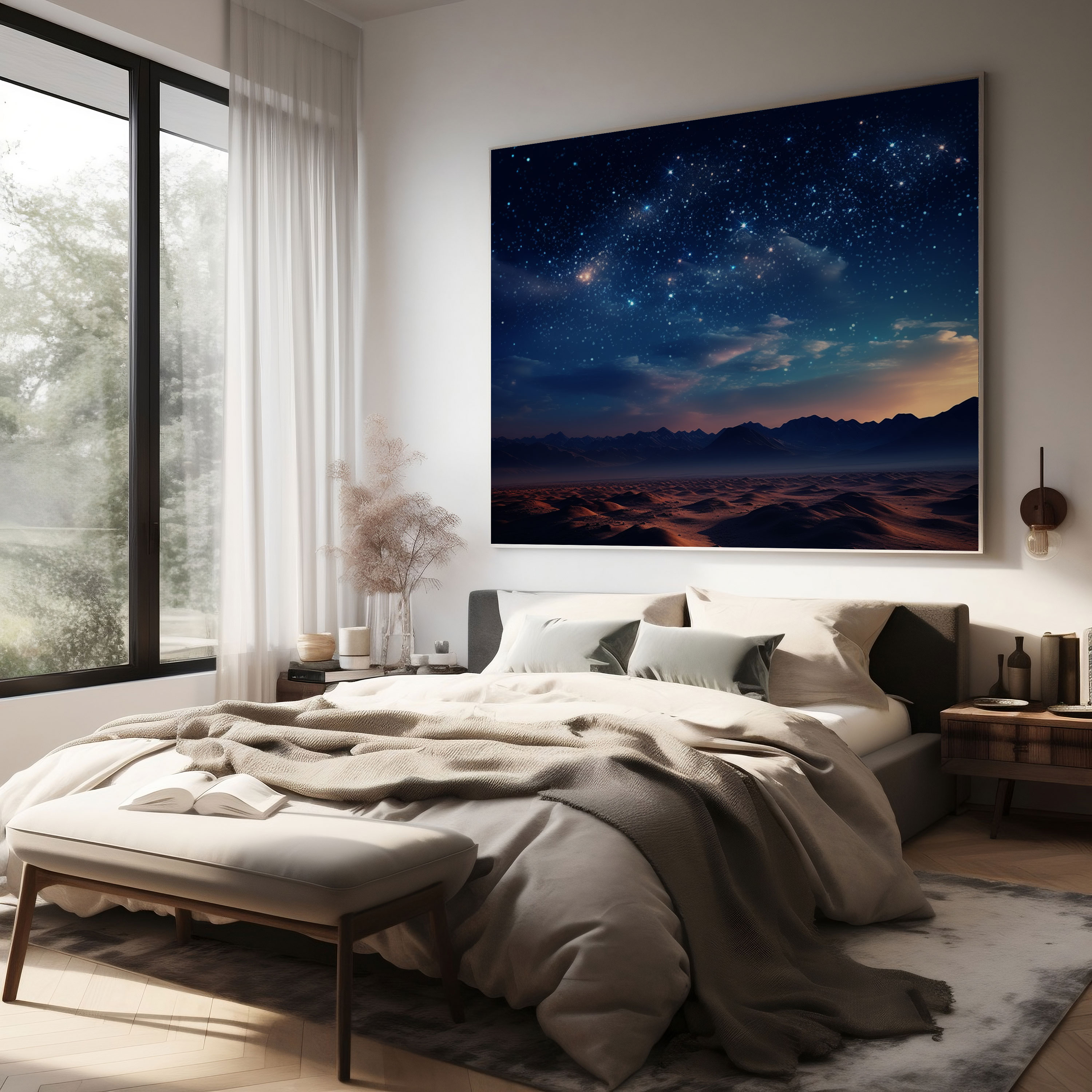 Desert Wall Art - Starry Night Canvas Print - Desert, Canvas Wall Art, Canvas Print, Stars