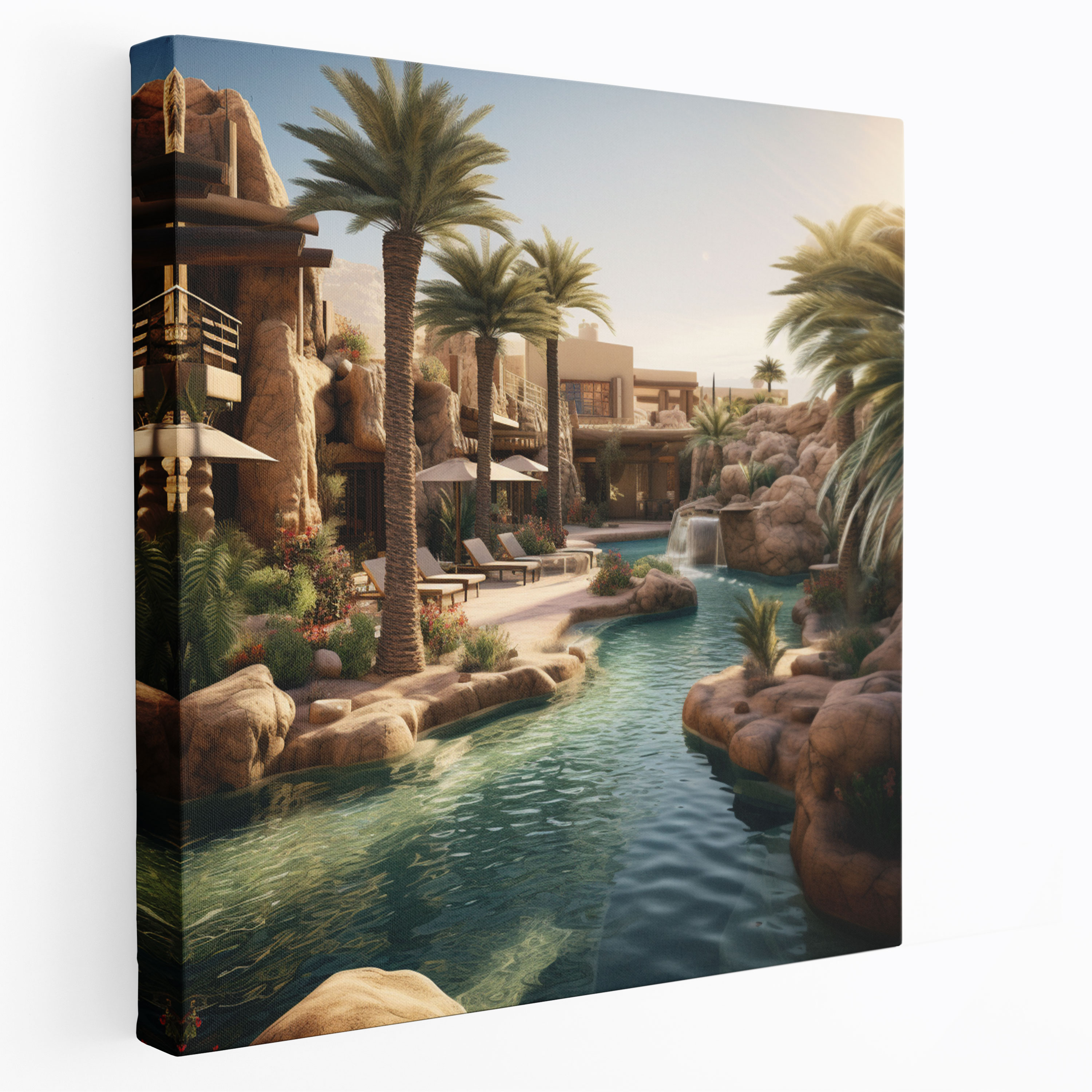 Desert Lake Reflection Canvas Print - Desert, Desert Wall Decoration, Canvas, Desert Wall Art