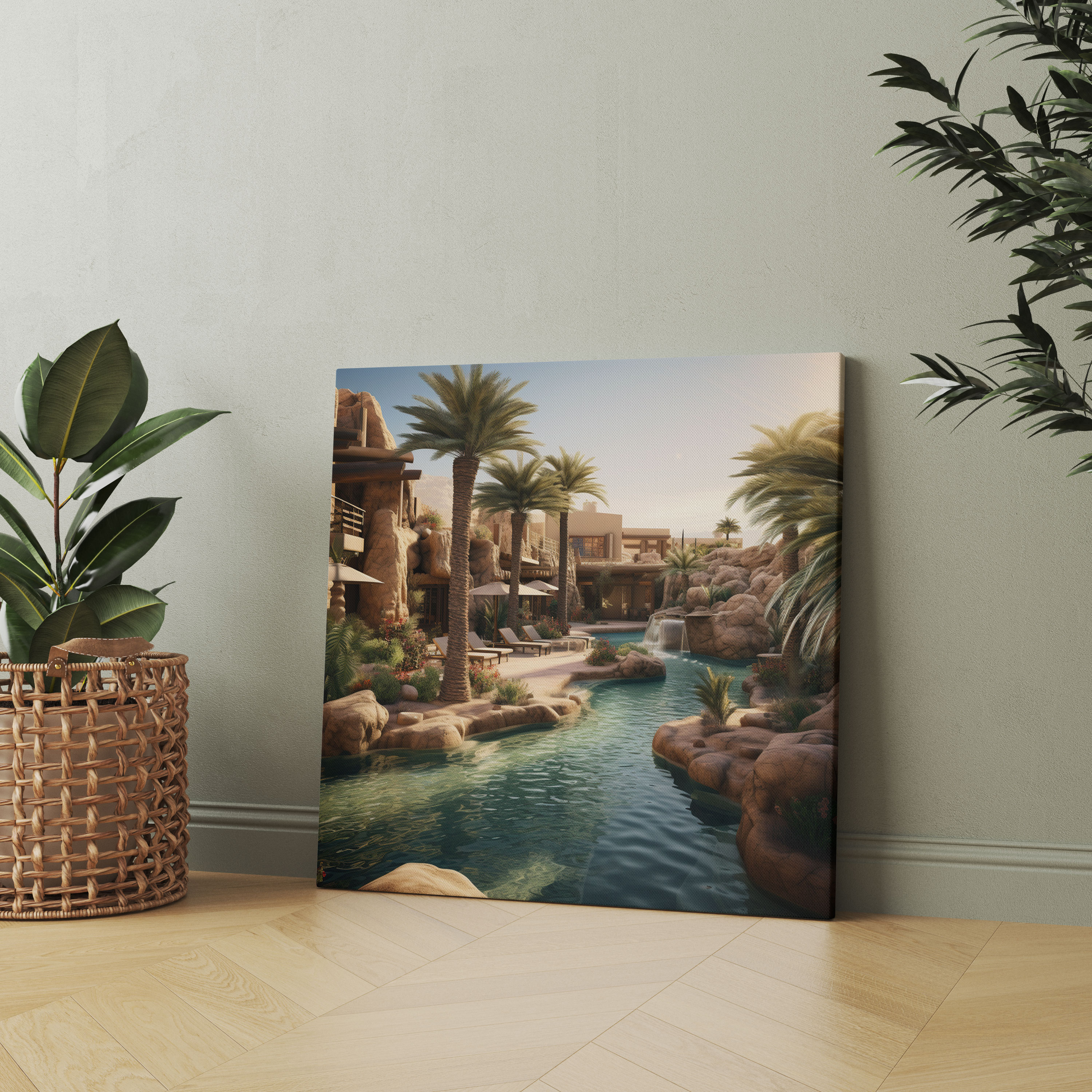 Desert Lake Reflection Canvas Print - Desert, Desert Wall Decoration, Canvas, Desert Wall Art