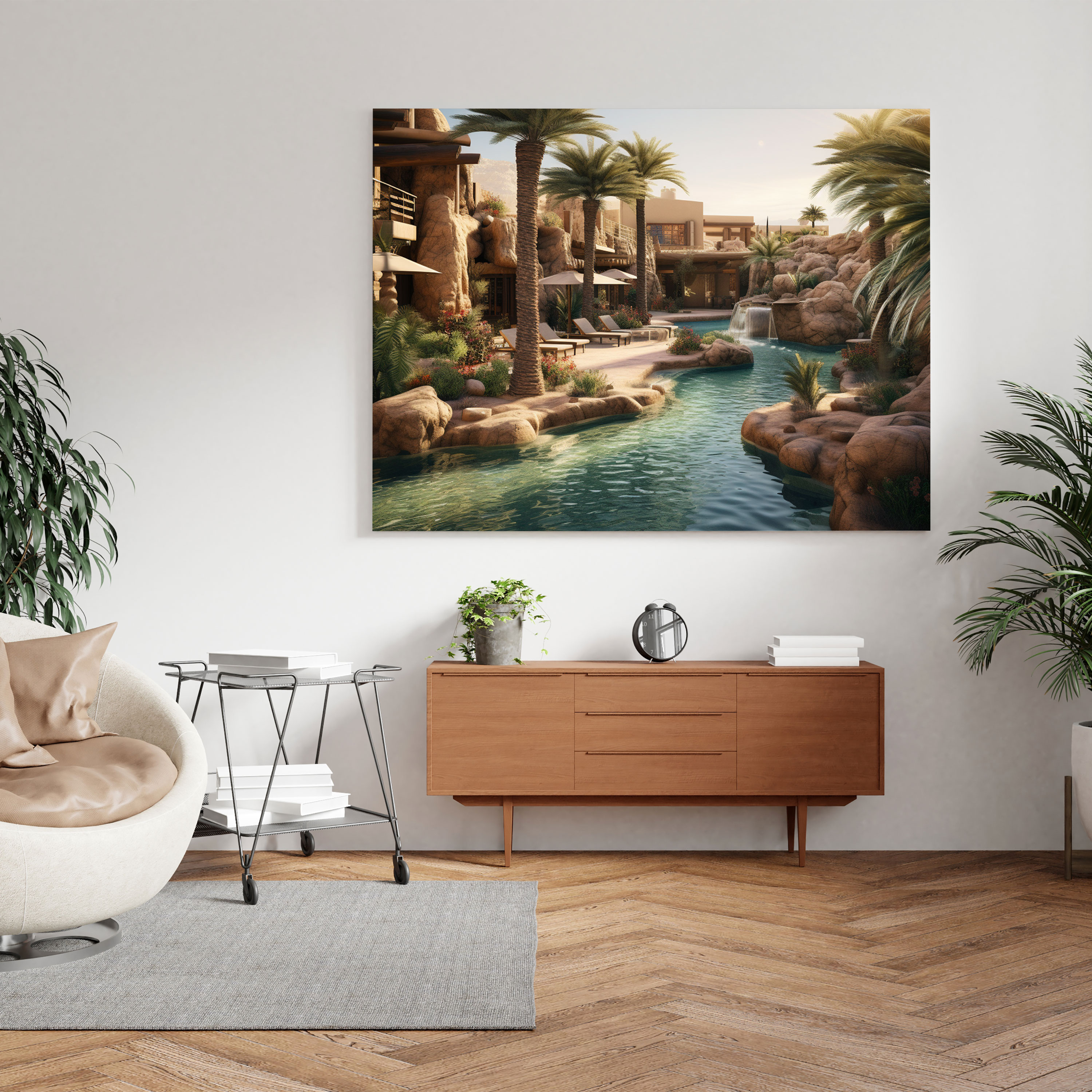 Desert Lake Reflection Canvas Print - Desert, Desert Wall Decoration, Canvas, Desert Wall Art