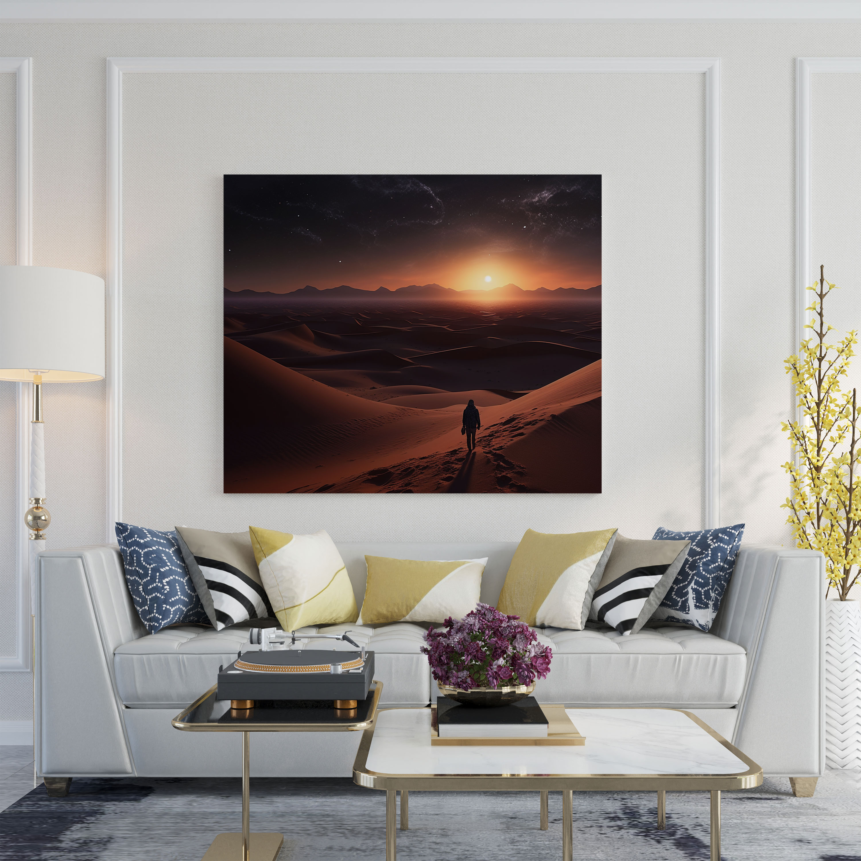Endless Desert Landscape Canvas Print - Desert, Canvas, Desert Wall Decoration, Canvas Wall Art