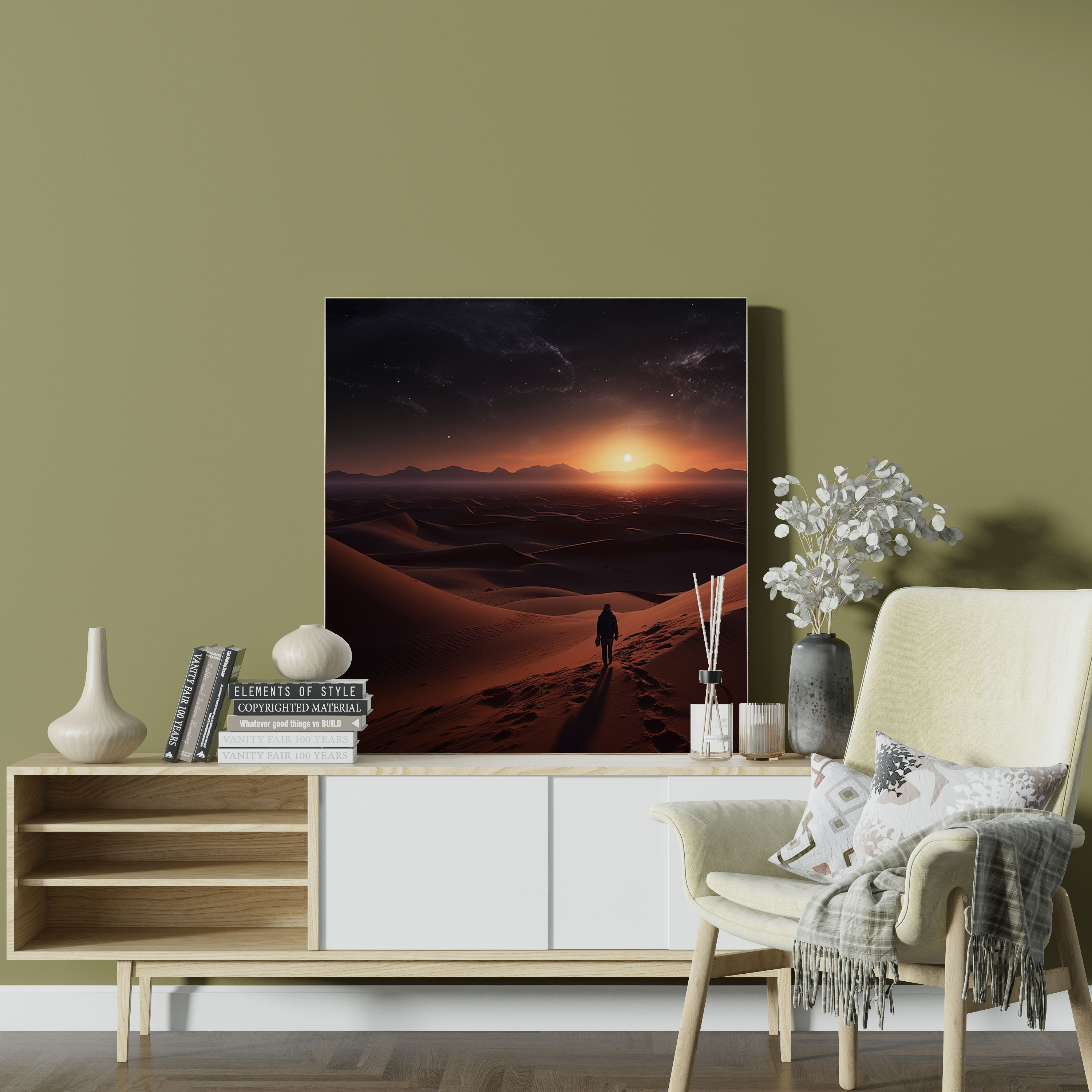 Endless Desert Landscape Canvas Print - Desert, Canvas, Desert Wall Decoration, Canvas Wall Art