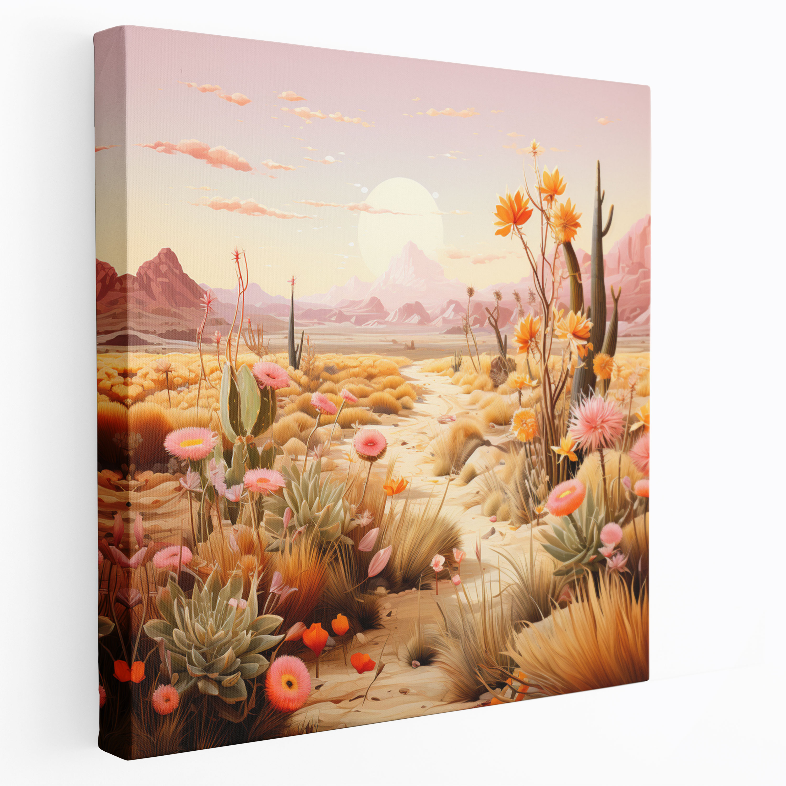 Desert Wildflowers Canvas Print - Desert, Desert Wall Decoration, Canvas, Desert Canvas Print