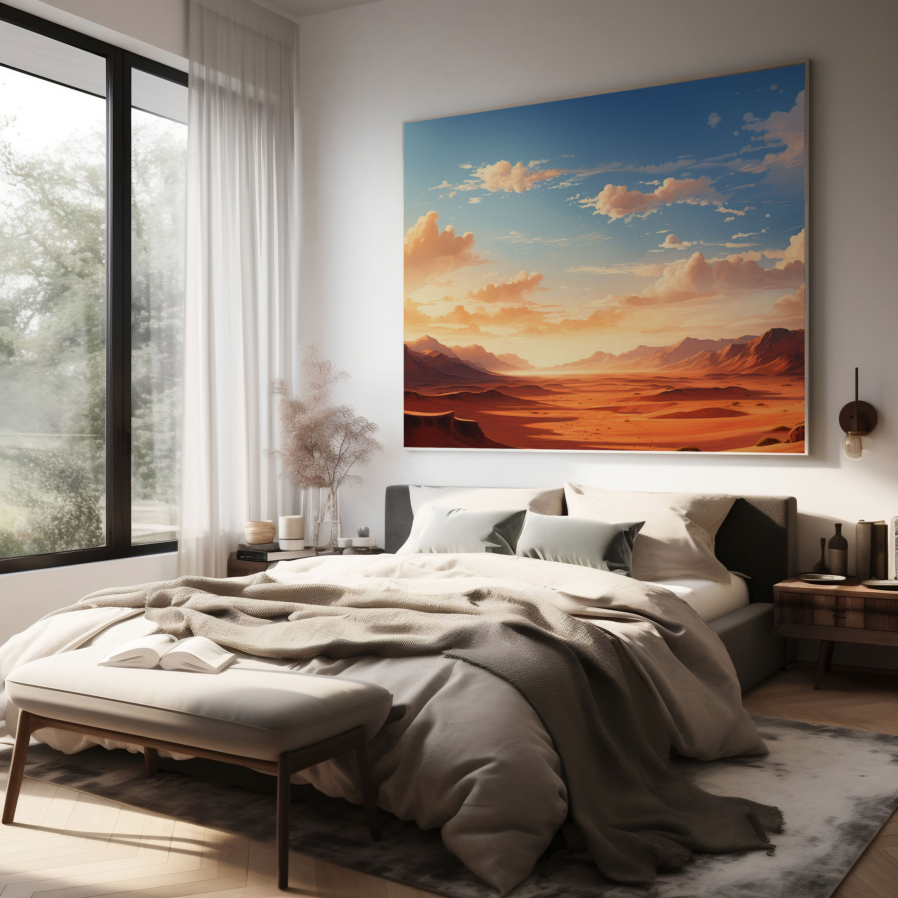 Panoramic Desert Canvas Print - Desert, Canvas, Landscape, Wall Decoration