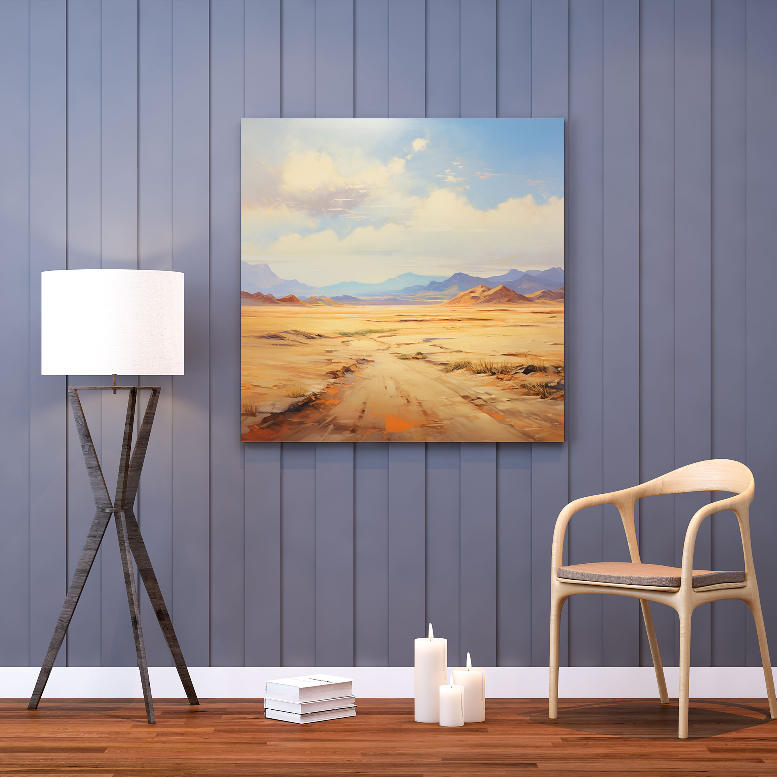 Desert Canvas Print - Impressionist Desert Landscape Wall Art - Desert, Impressionist Painting, Home Decoration, Canvas Print