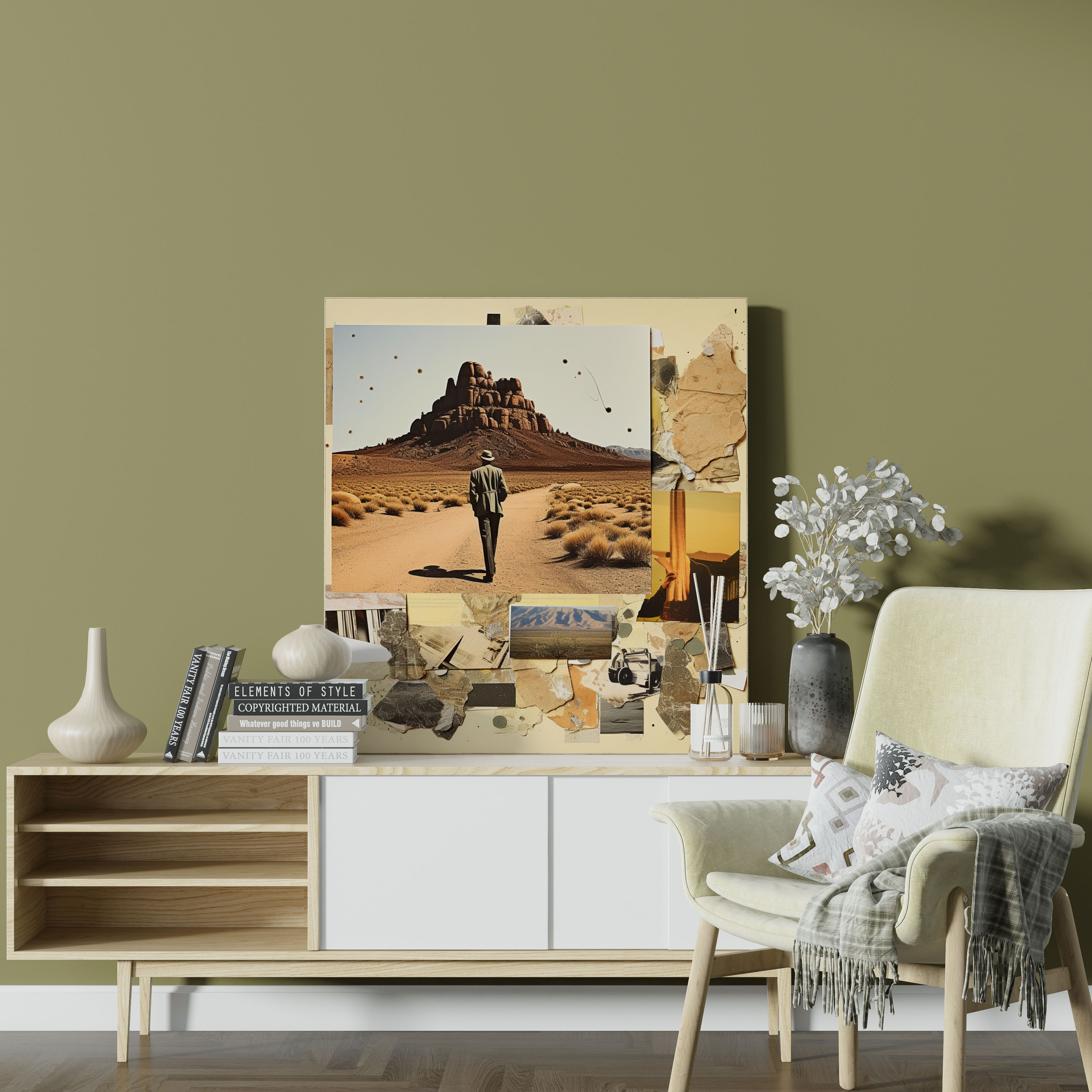Desert Canvas Print - Desert Collage Wall Art - Desert, Canvas Wall Art, Collage Artwork, Home Decoration