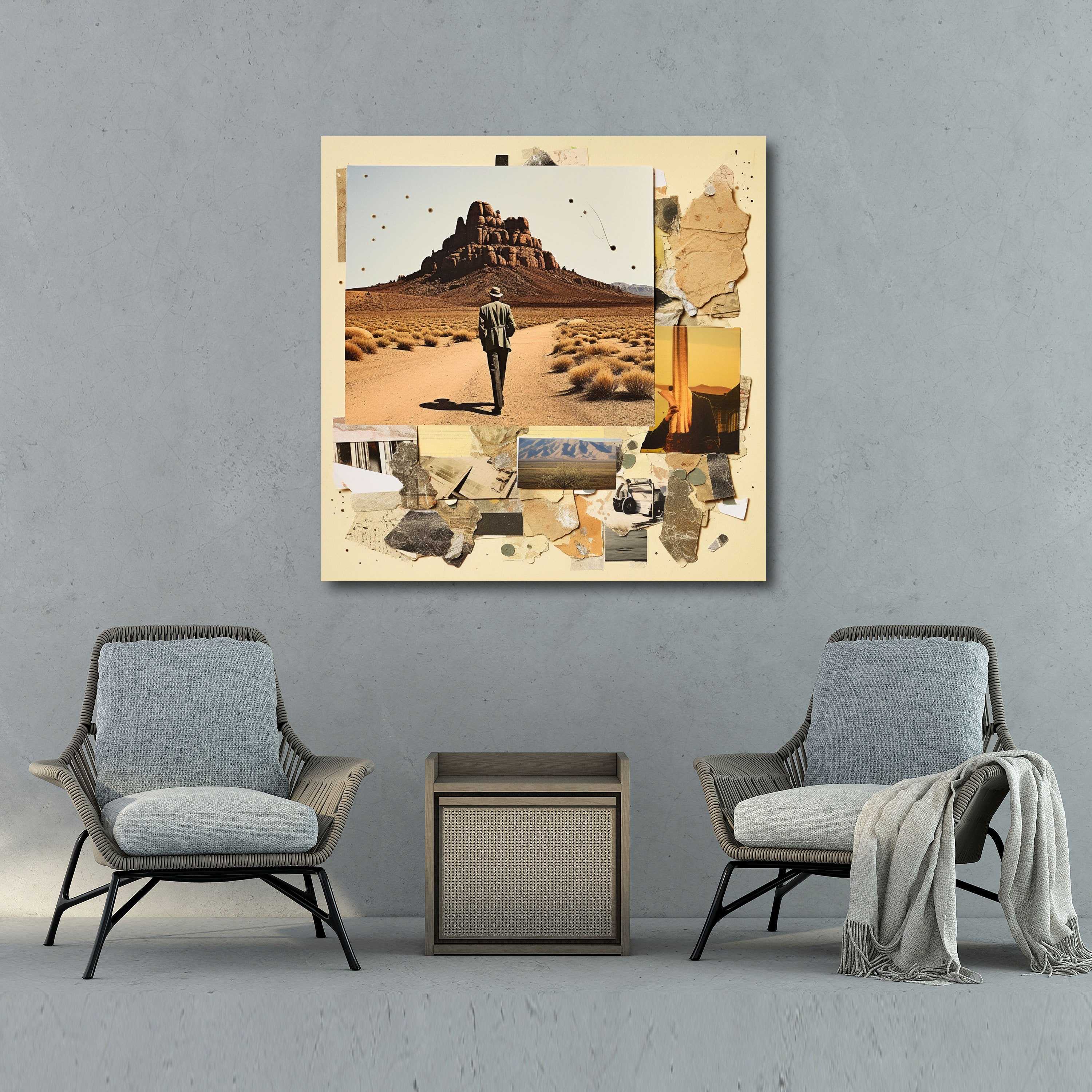 Desert Canvas Print - Desert Collage Wall Art - Desert, Canvas Wall Art, Collage Artwork, Home Decoration