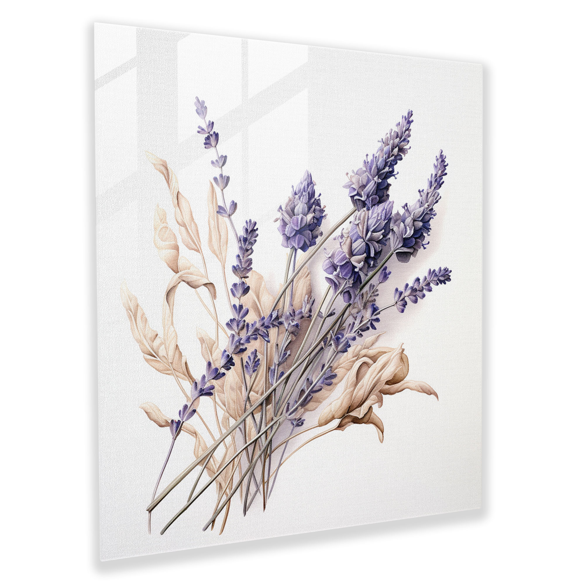 Dry Flower Glass Print - Lavender - Dry Flower, Tranquility, Glass Print, Dry Flower