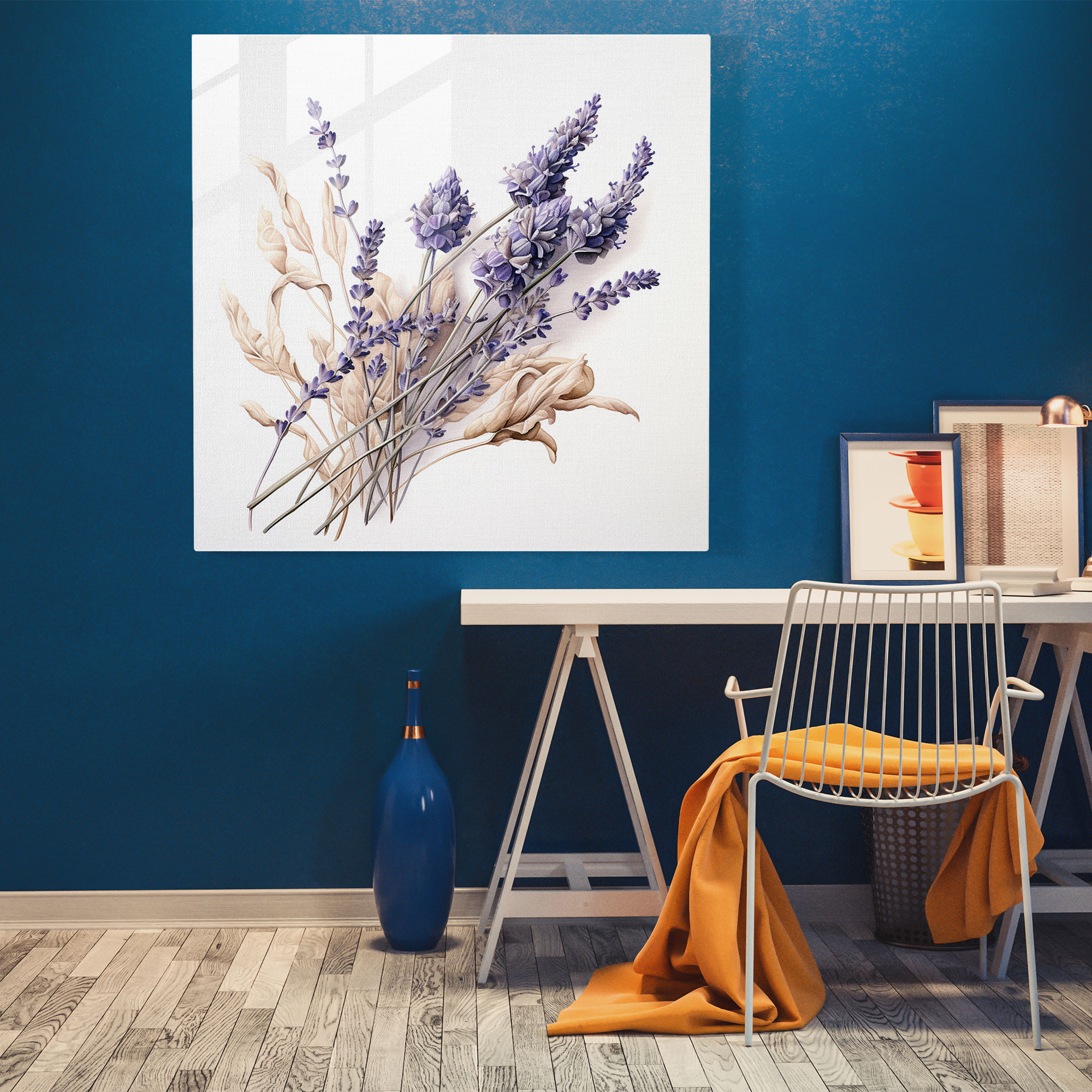 Dry Flower Glass Print - Lavender - Dry Flower, Tranquility, Glass Print, Dry Flower
