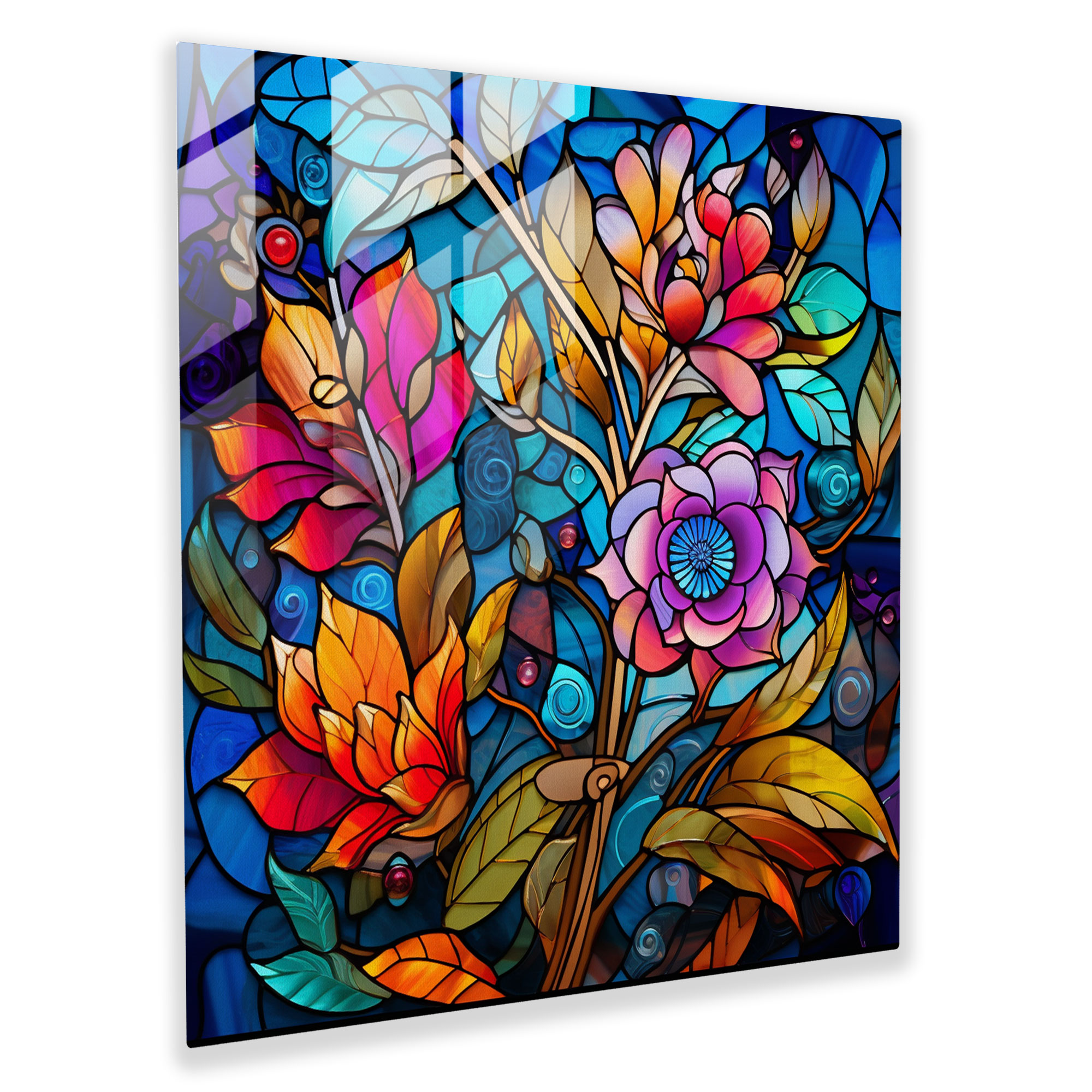 Vibrant Dry Flower Glass Print - Dry Flower, Dry Flower, Intricate Patterns, Vibrant Colors