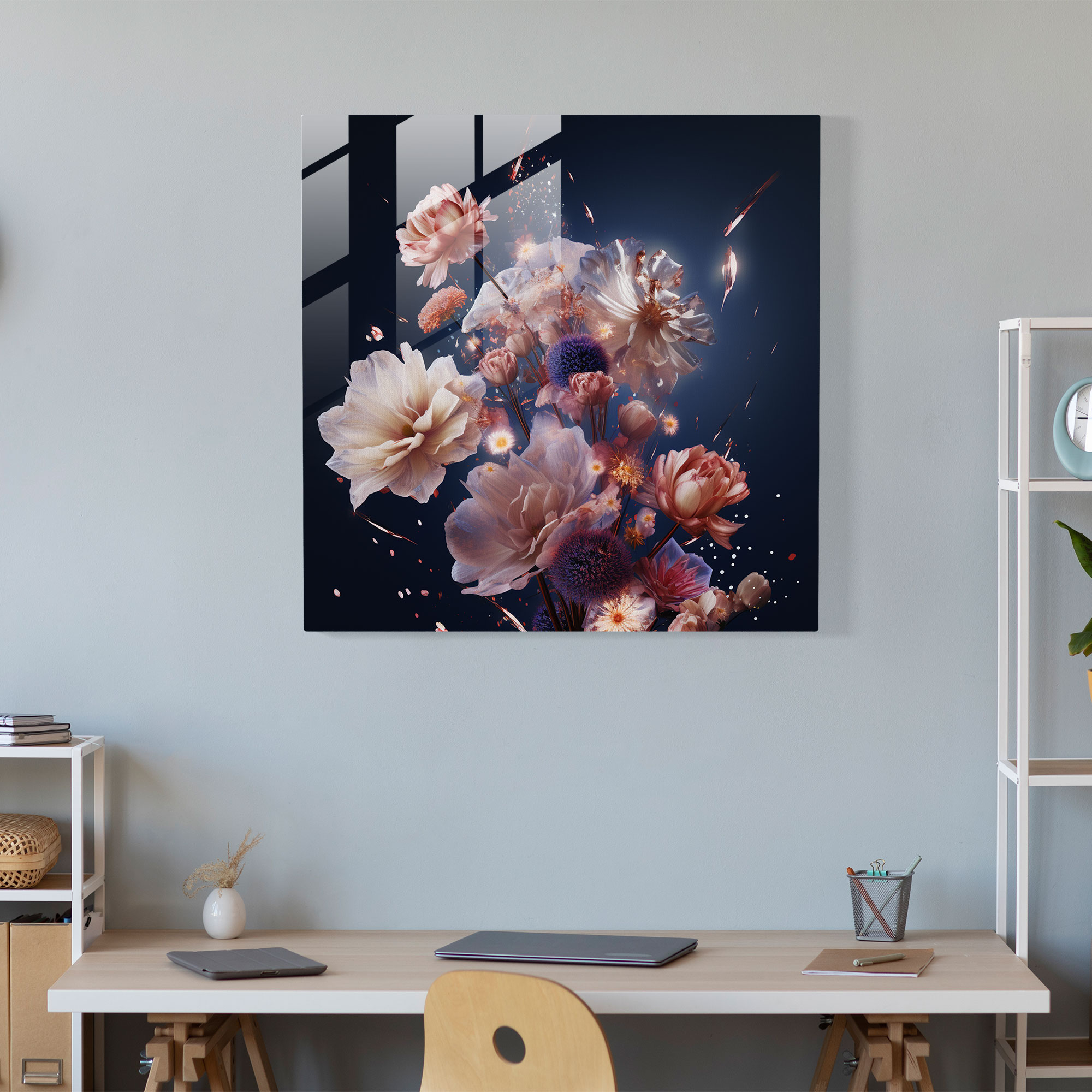 Dry Flower Glass Print - Dry Flower, Wall Decoration, Home Decoration, Dry Flower