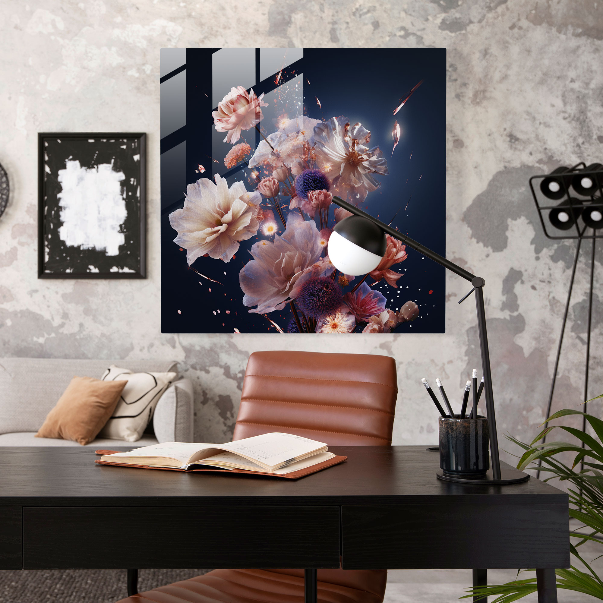 Dry Flower Glass Print - Dry Flower, Wall Decoration, Home Decoration, Dry Flower