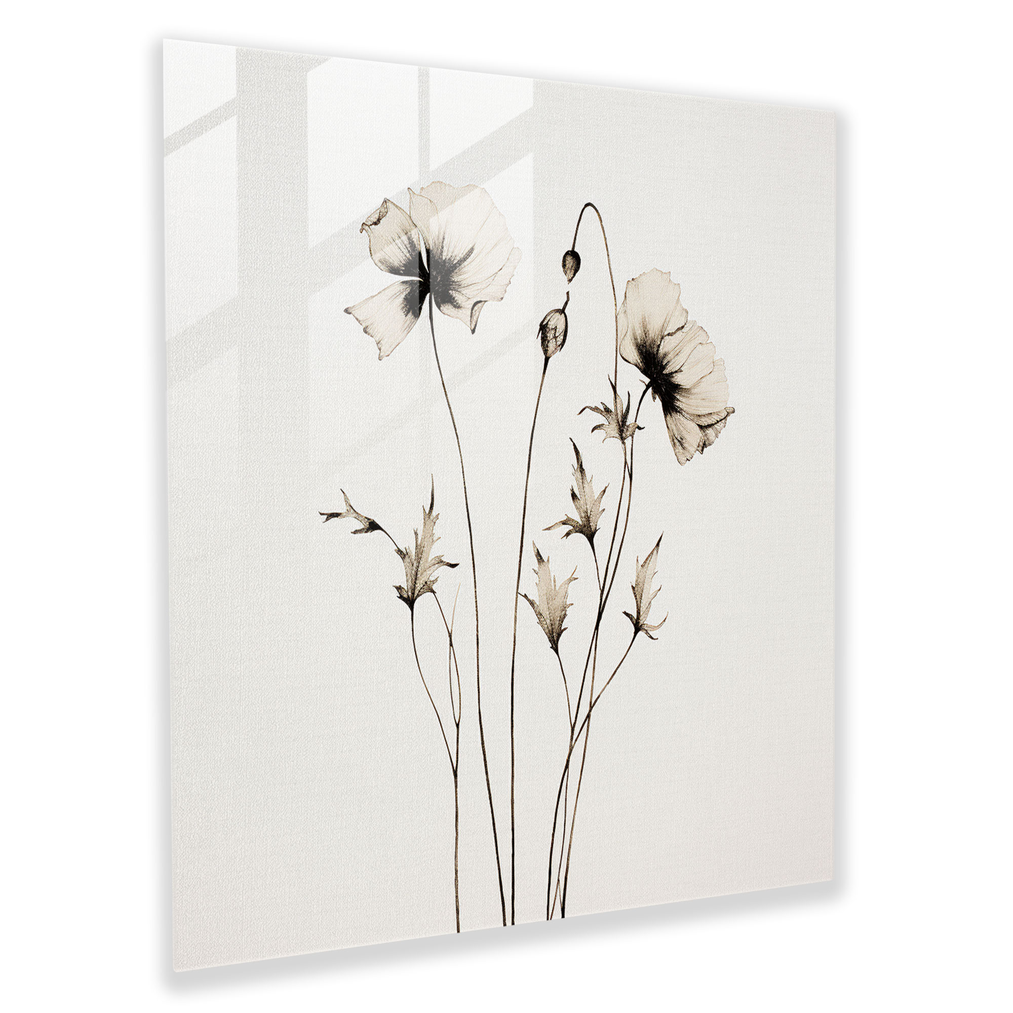 Dry Flower Glass Wall Art - Dry Flower, Modern Art, Minimalist, Wall Decoration