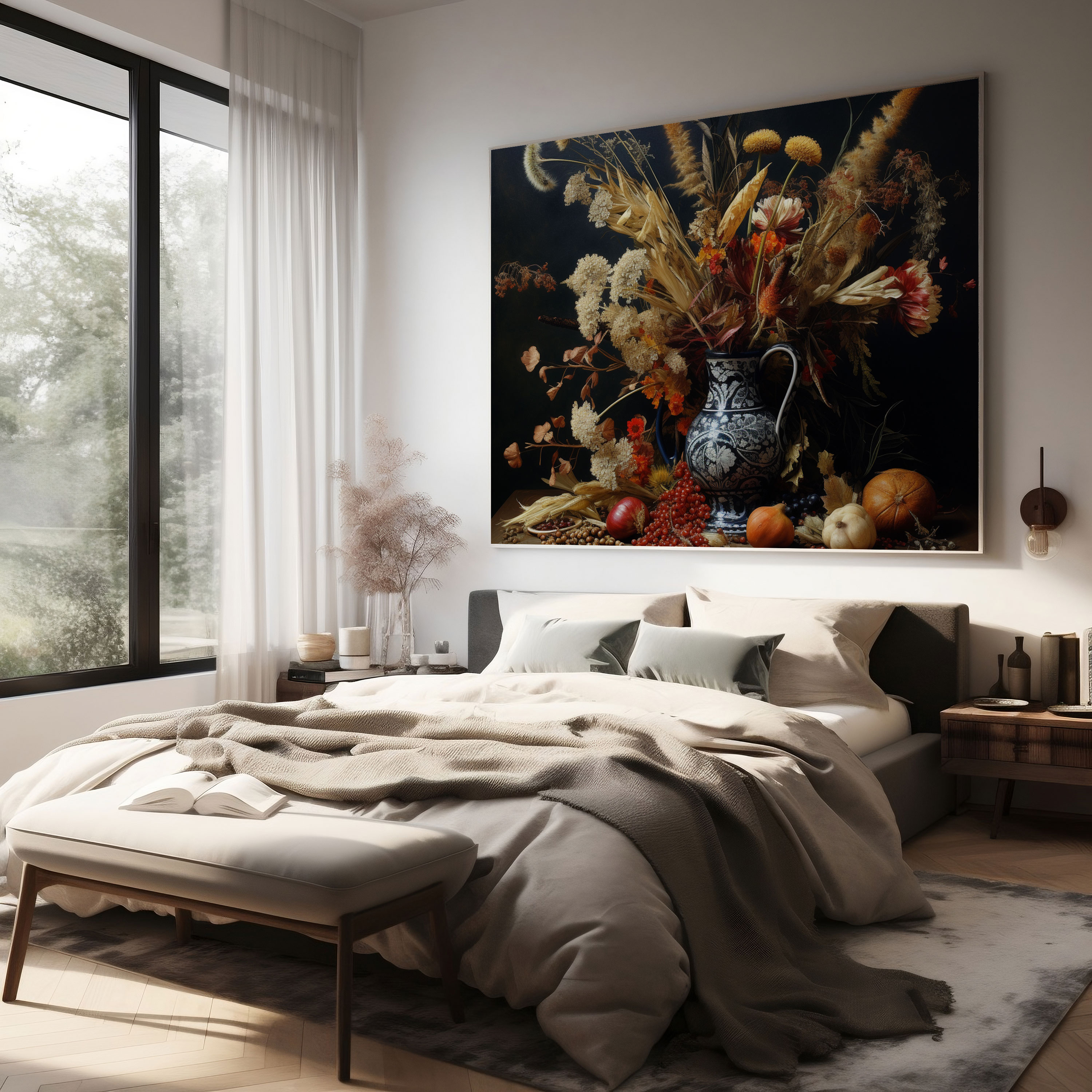 Realistic Dry Flower Canvas Print - Dry Flower, Intricate Details, Canvas Wall Art, Still Life Arrangement