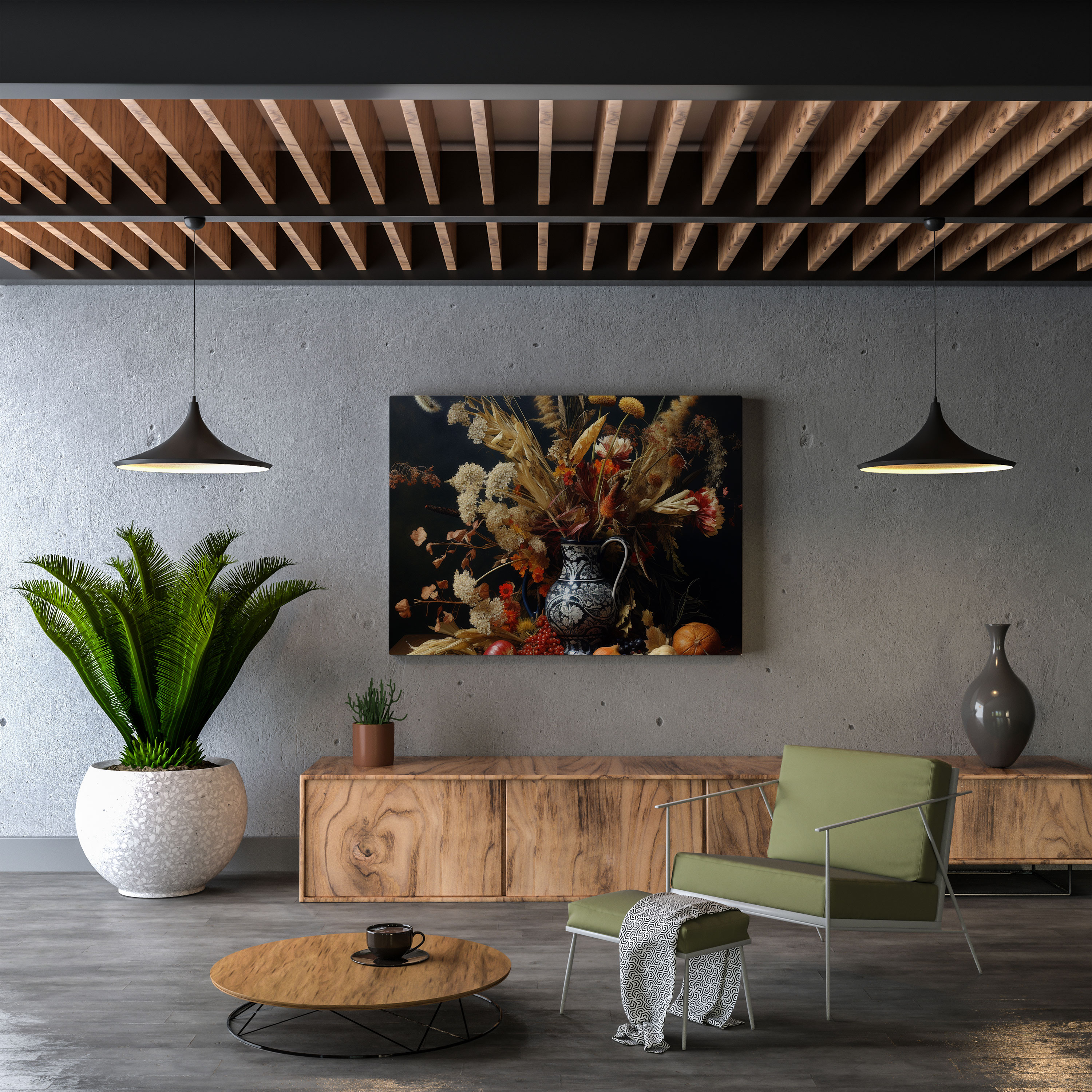 Realistic Dry Flower Canvas Print - Dry Flower, Intricate Details, Canvas Wall Art, Still Life Arrangement