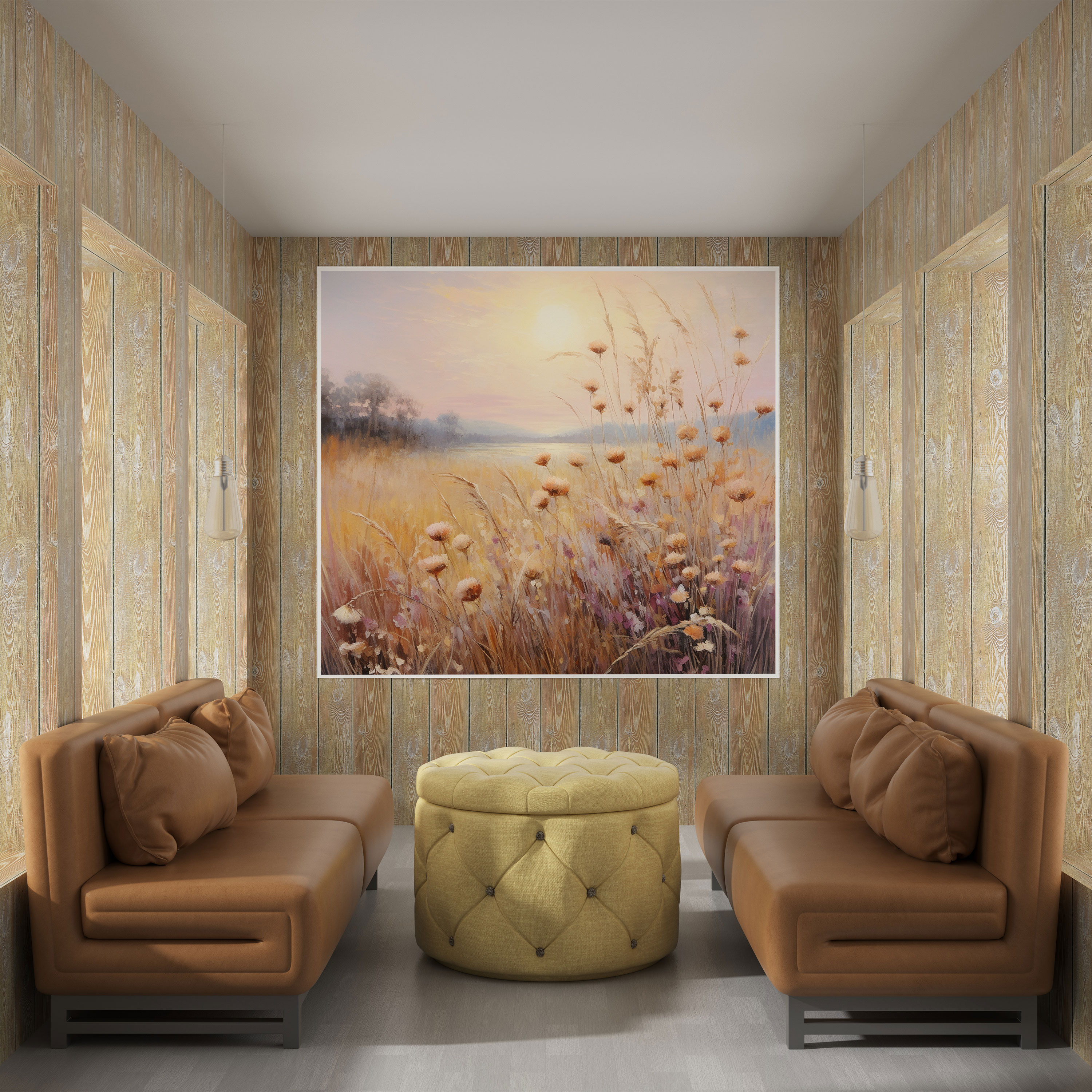 Tranquil Dried Flower Canvas Print - Dry Flower, Canvas, Impressionist Painting, Wall Decoration