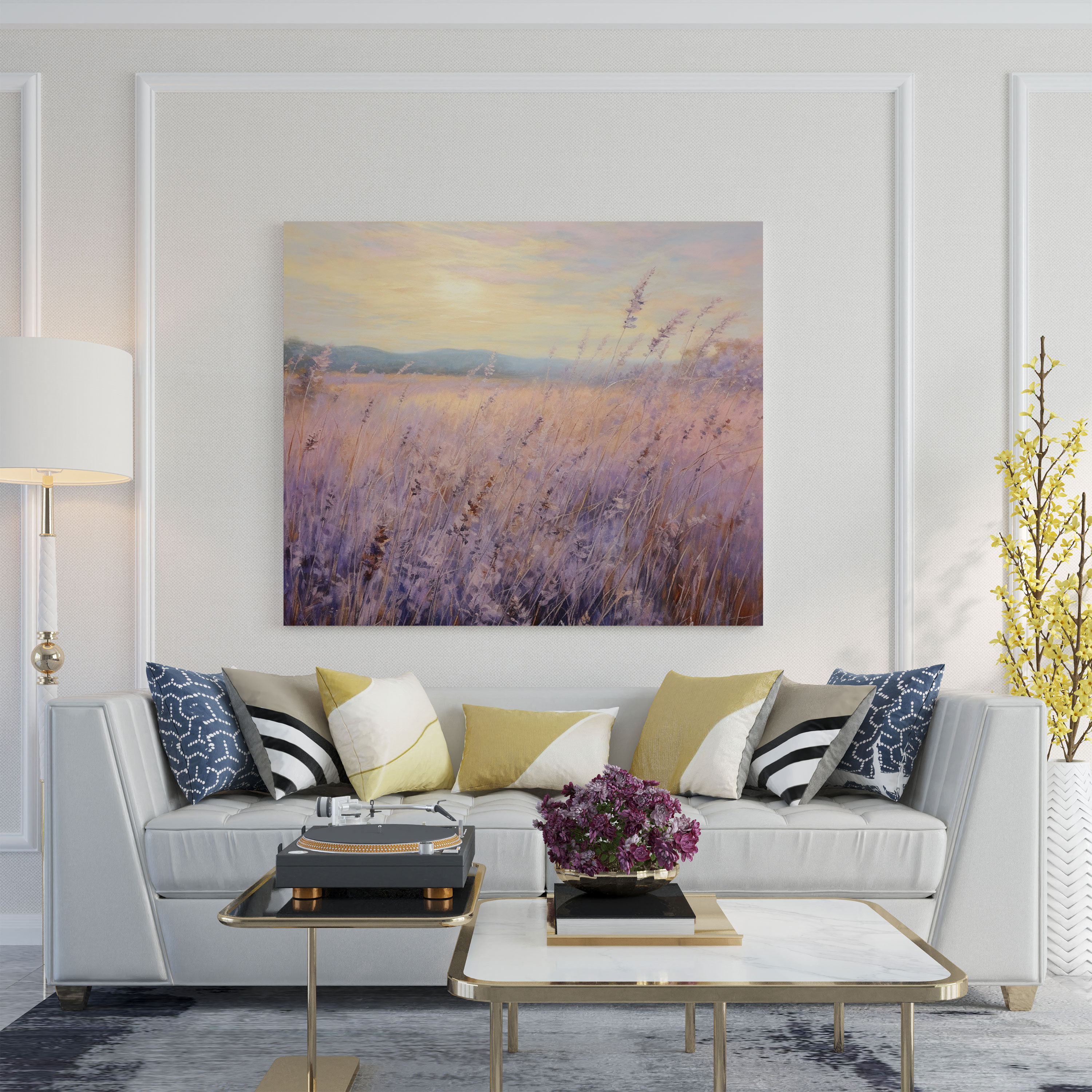 Dry Flower Lavender Field Canvas Print - Dry Flower, Home Decoration, Canvas Print, Wall Decoration