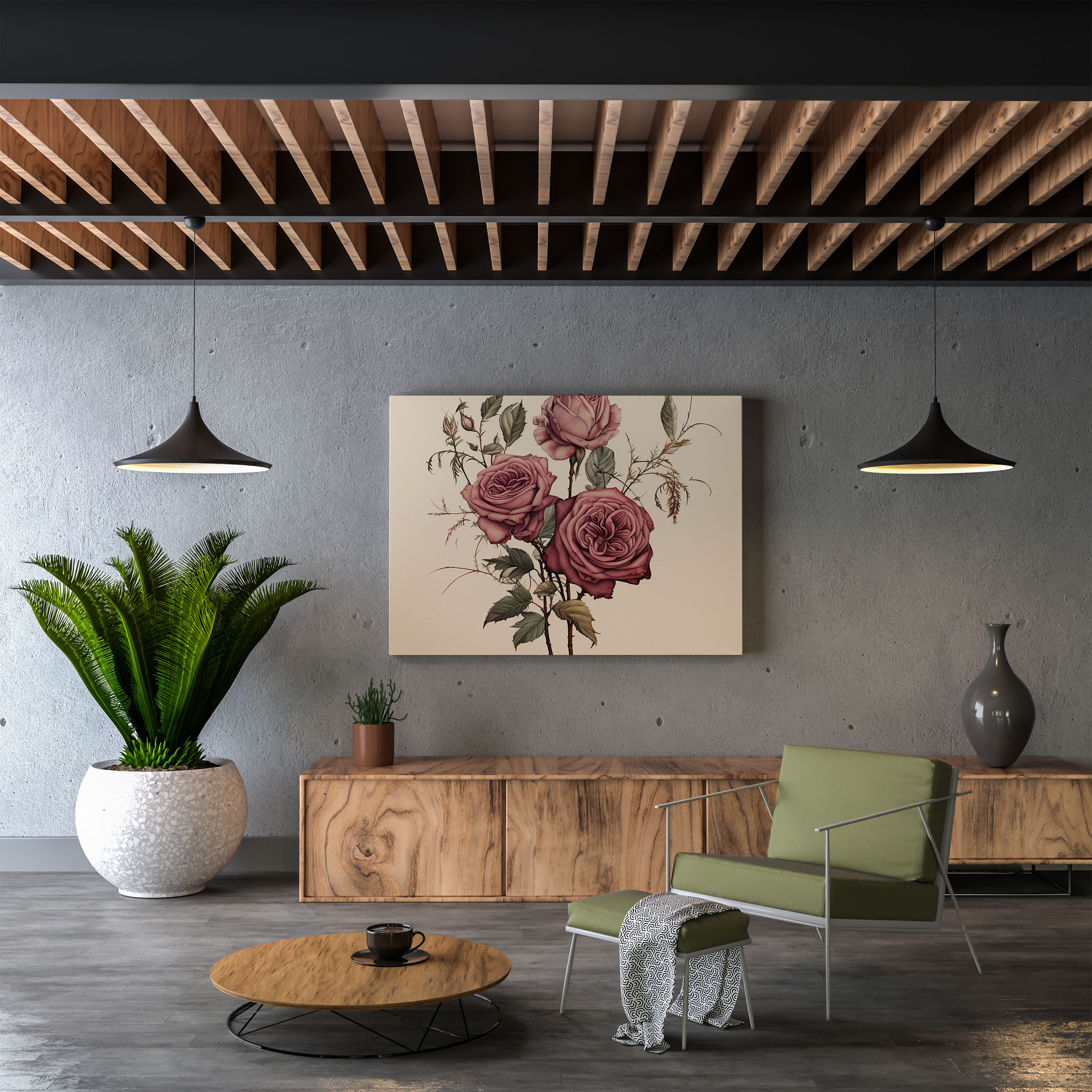 Dry Flower Botanical Study Canvas Print - Dry Flower, Wall Decoration, Wall Art, Canvas Wall Art