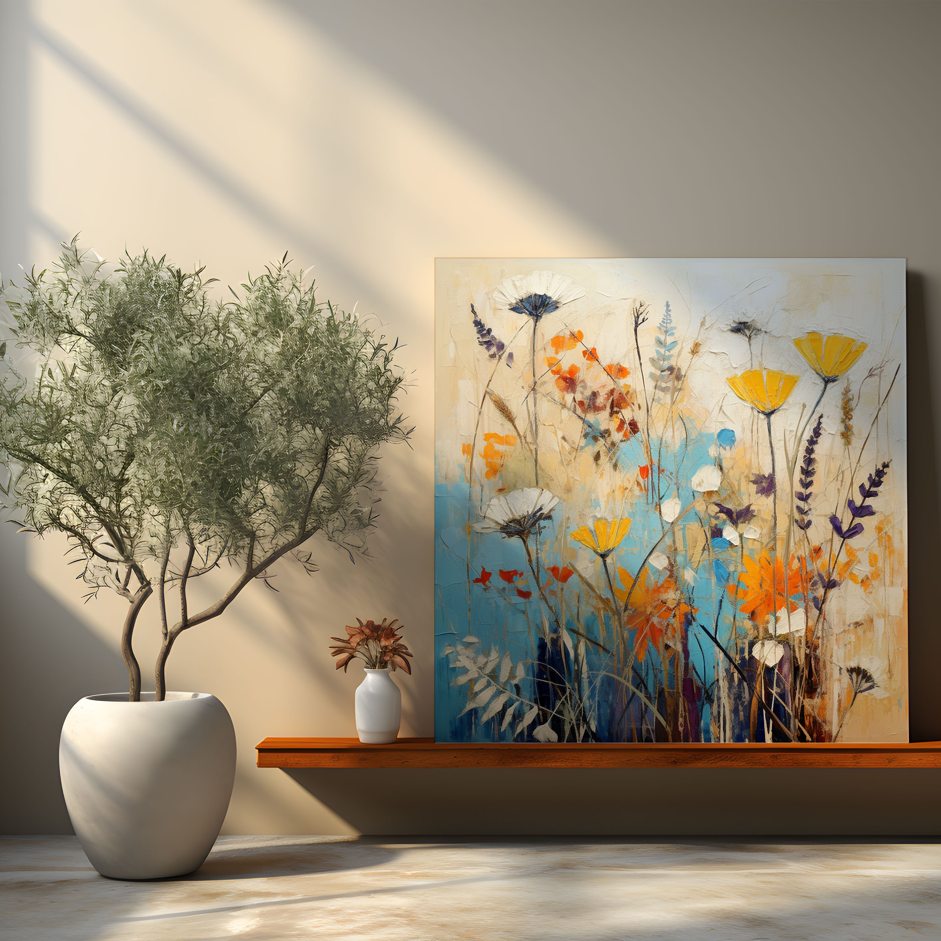 Dry Flower Abstract Canvas Print - Dry Flower, Abstract Painting, Contemporary, Dry Flower