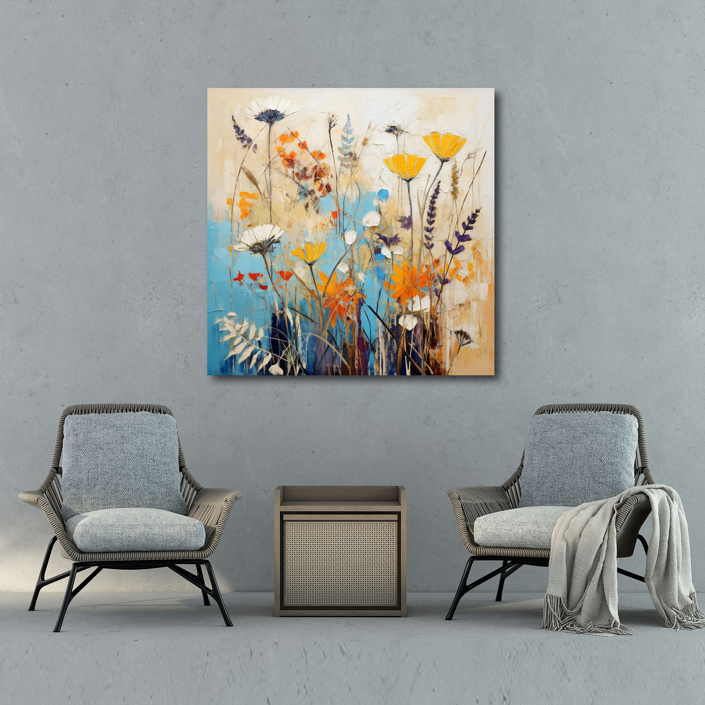 Dry Flower Abstract Canvas Print - Dry Flower, Abstract Painting, Contemporary, Dry Flower