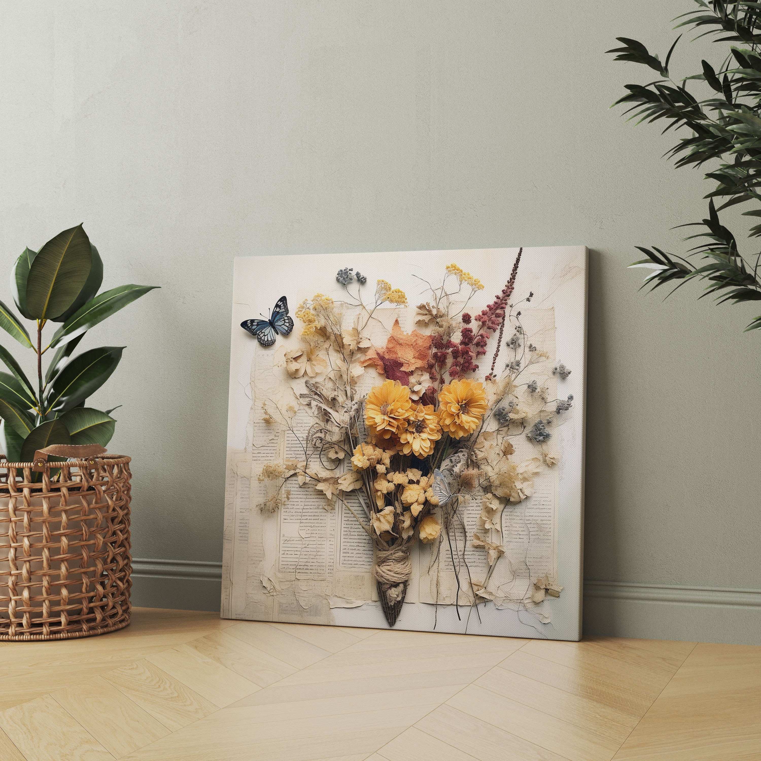 Dry Flower Whimsical Collage Canvas Print - Dry Flower, Whimsical, Canvas Print, Dry Flower
