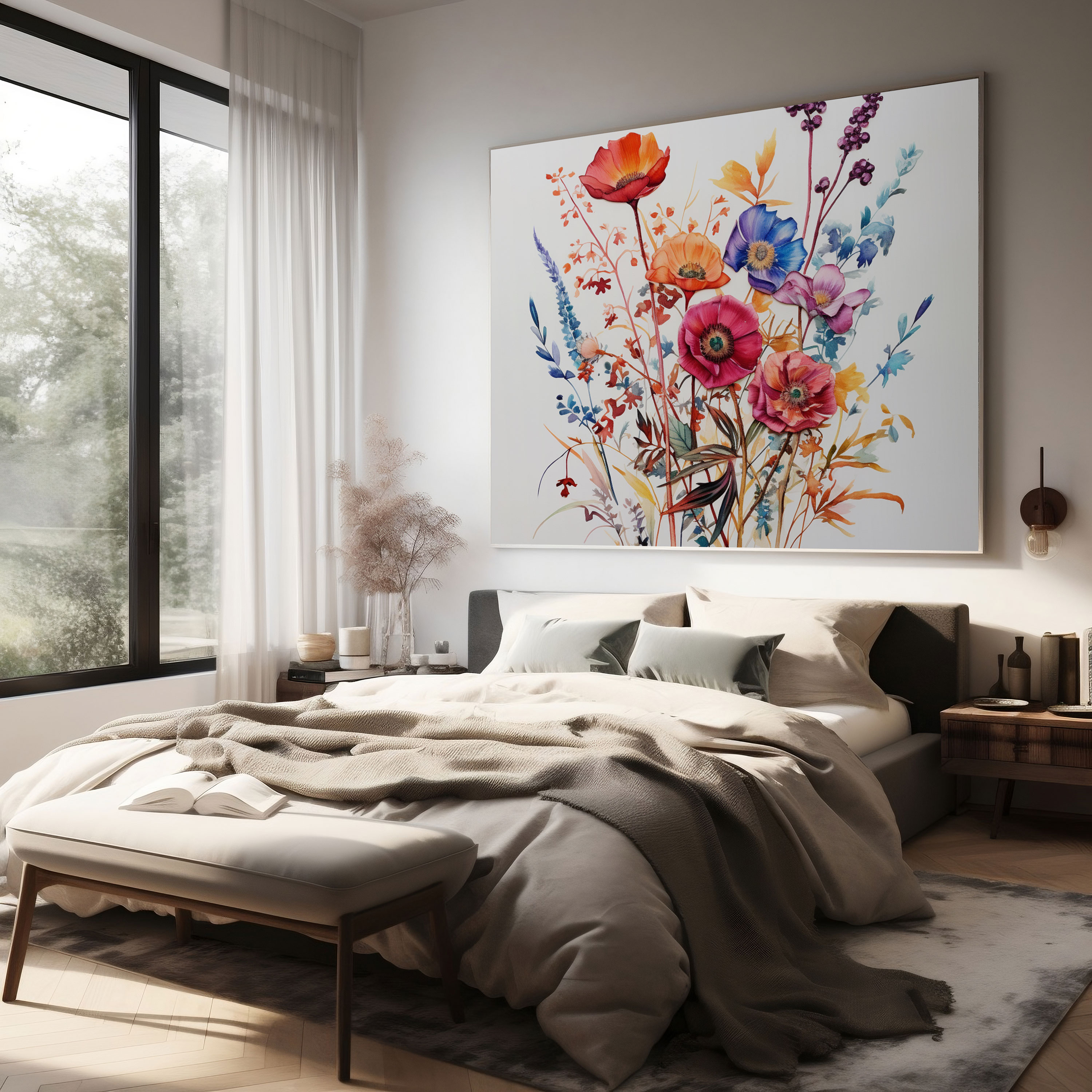 Dry Flower Canvas Print - Dry Flower, Vibrant Colors, Wall Decoration, Bold Colors
