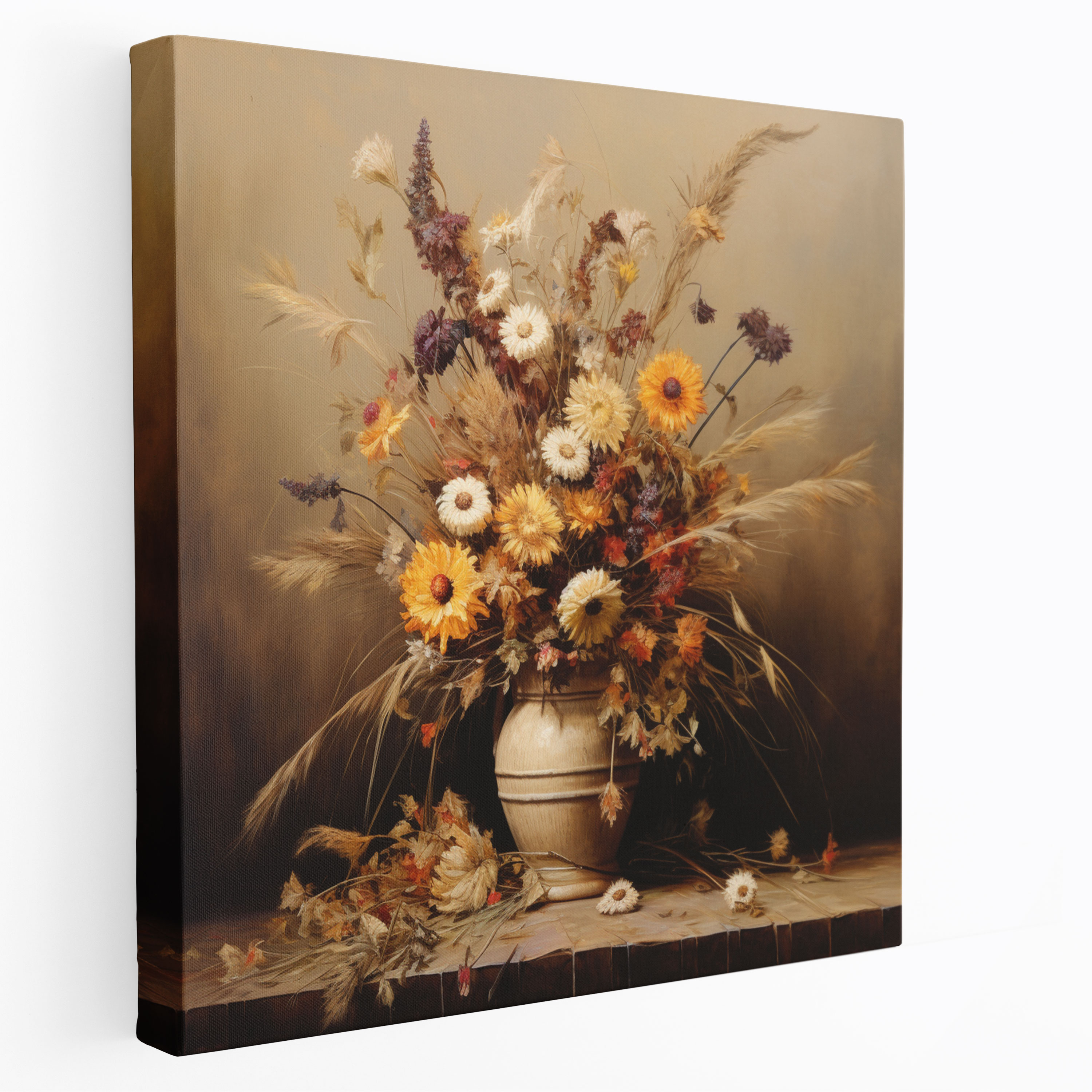 Realistic Dry Flower Canvas Print - Dry Flower, Natural Setting, Canvas, Canvas Print
