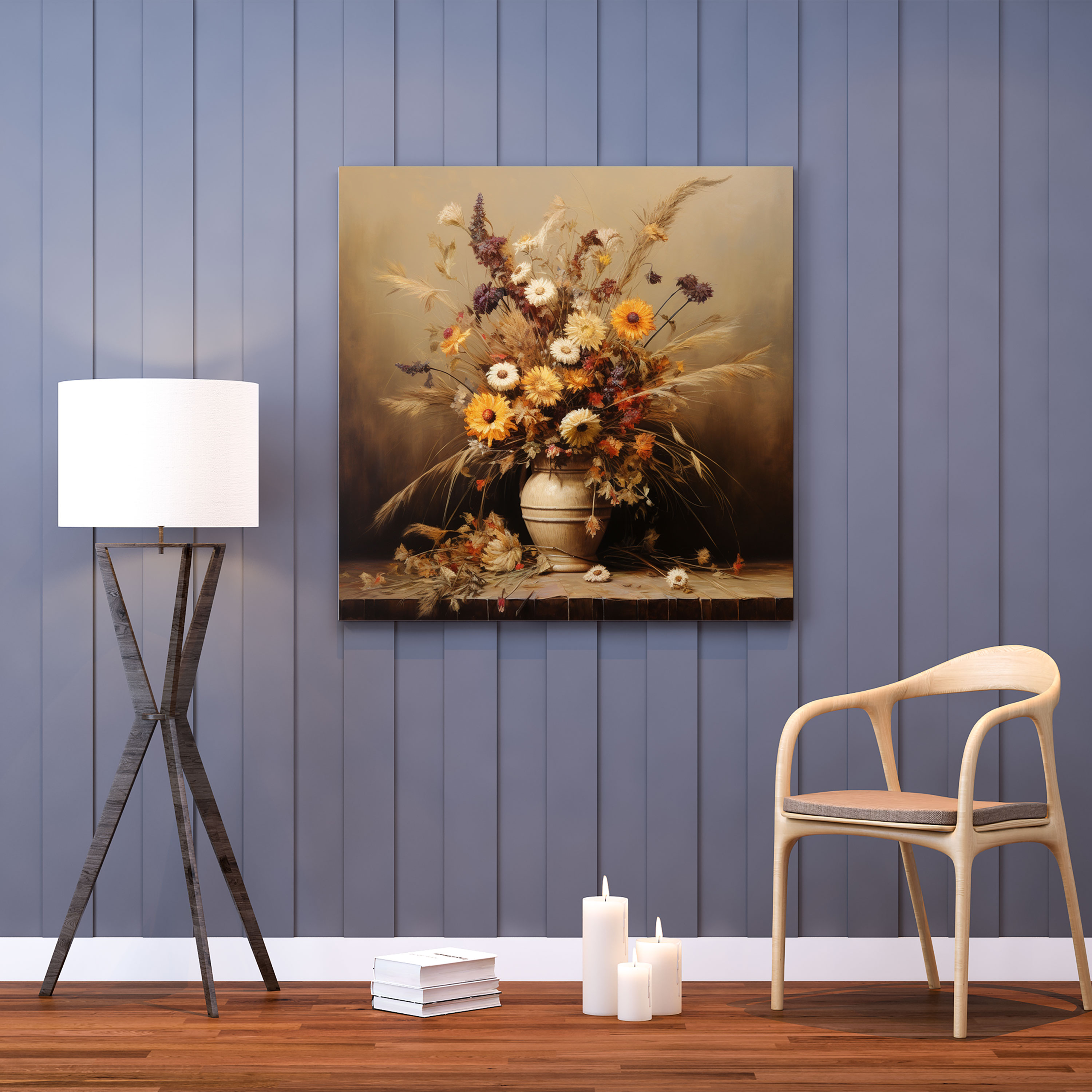 Realistic Dry Flower Canvas Print - Dry Flower, Natural Setting, Canvas, Canvas Print