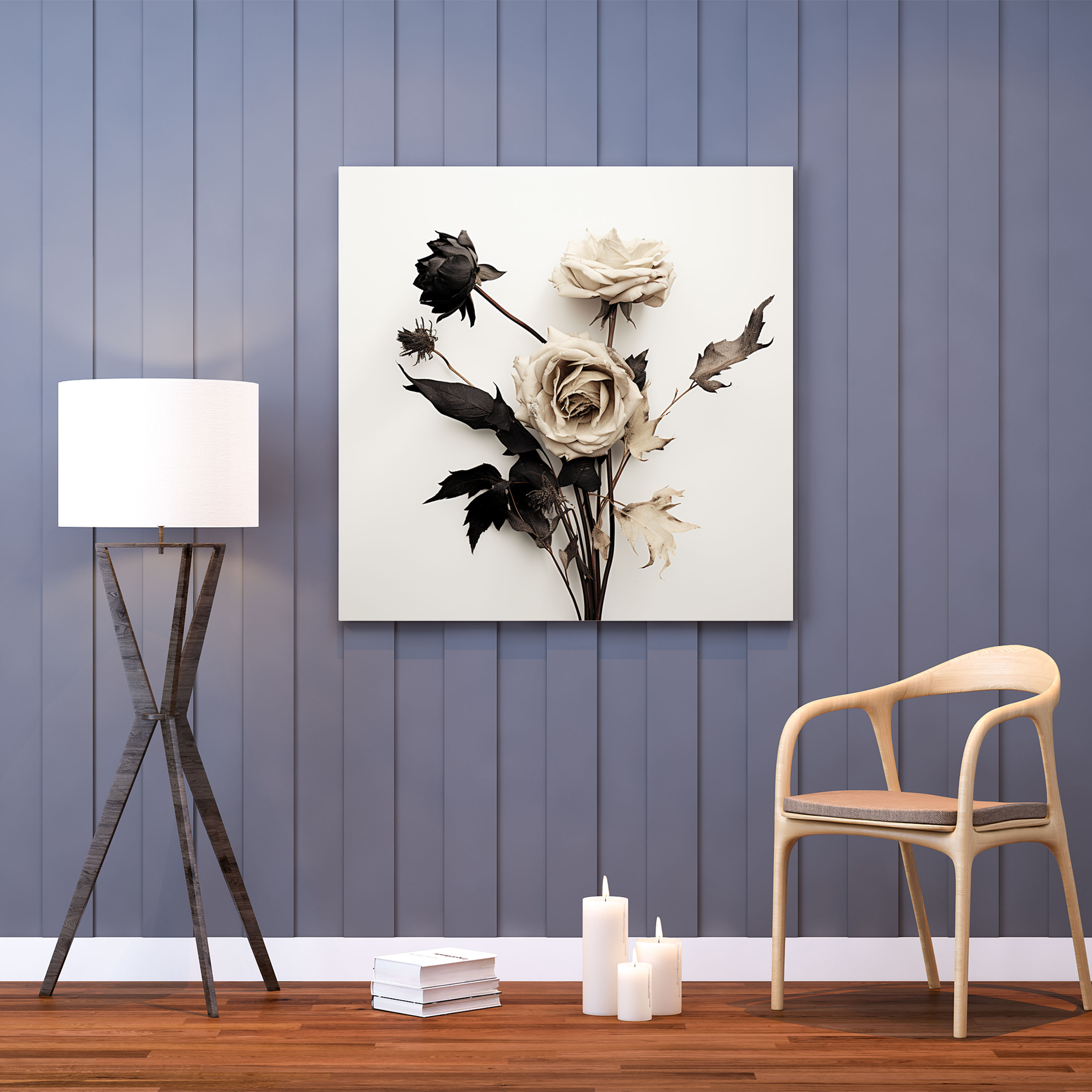 Black And White Dry Flower Canvas Print - Dry Flower, Canvas, Dry Flower, Canvas Print