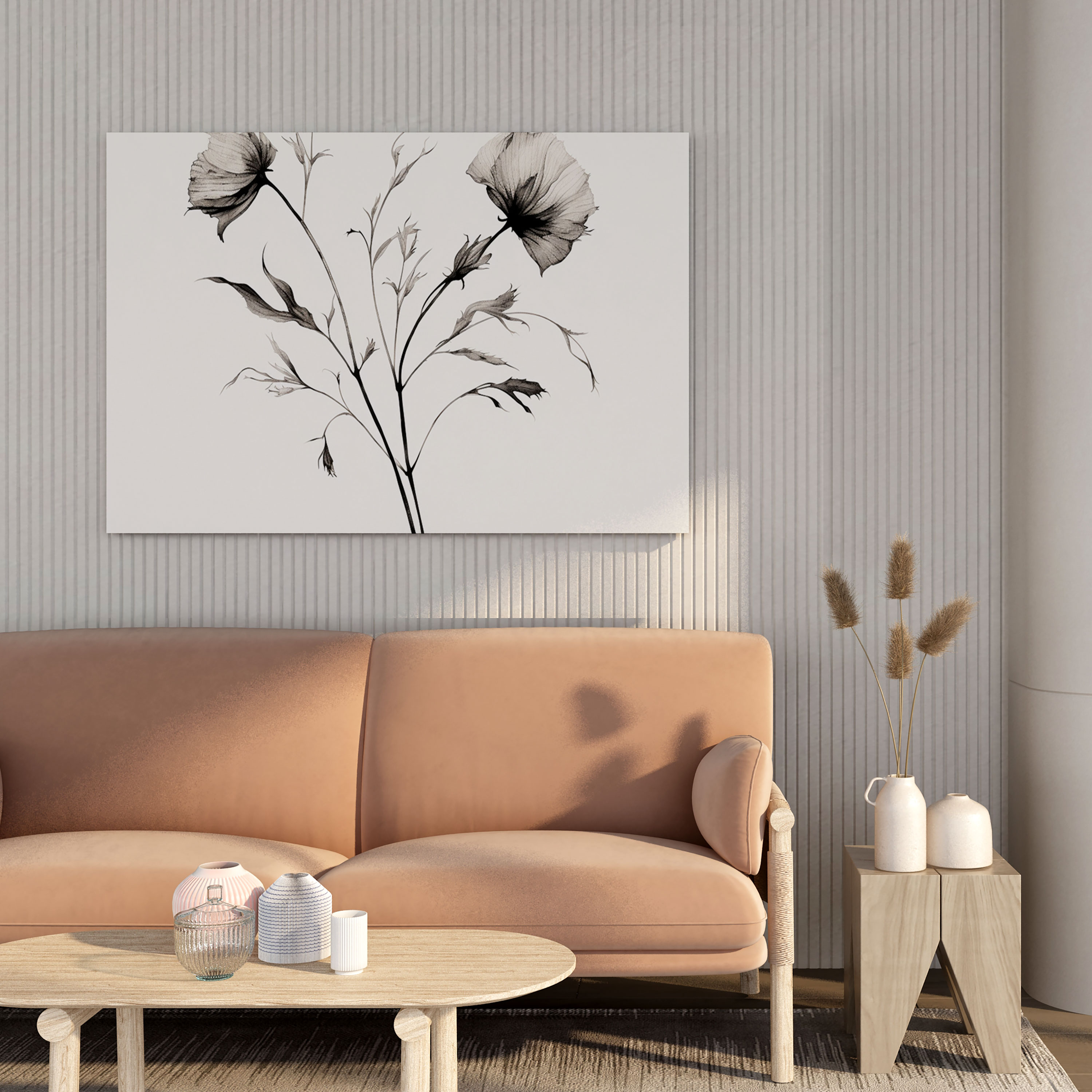 Minimalist Dry Flower Wall Art - Dry Flower, Canvas Wall Art, Canvas, Wall Art