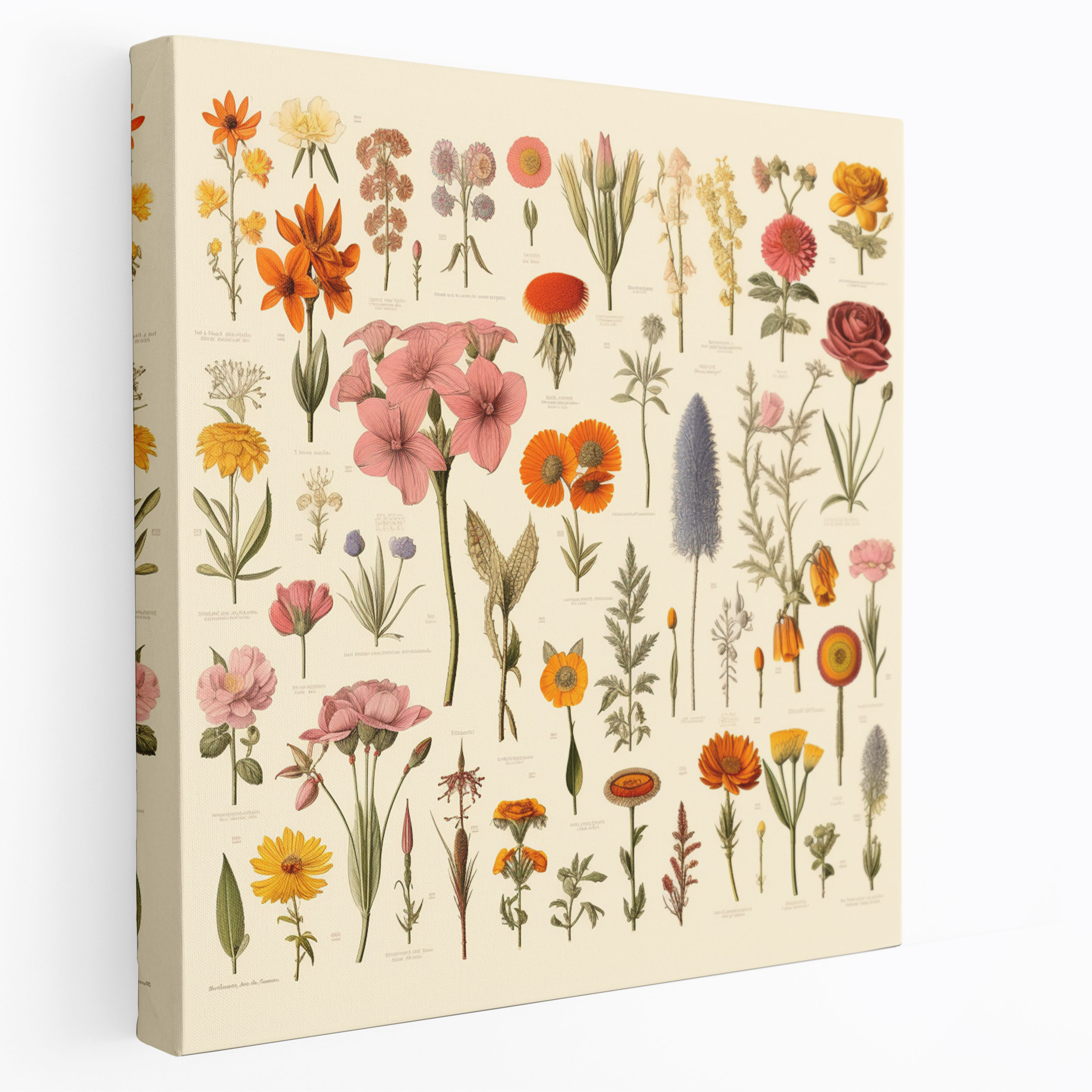Vintage Dry Flower Canvas Print - Dry Flower, Vintage Botanical Illustration, Wall Art, Canvas