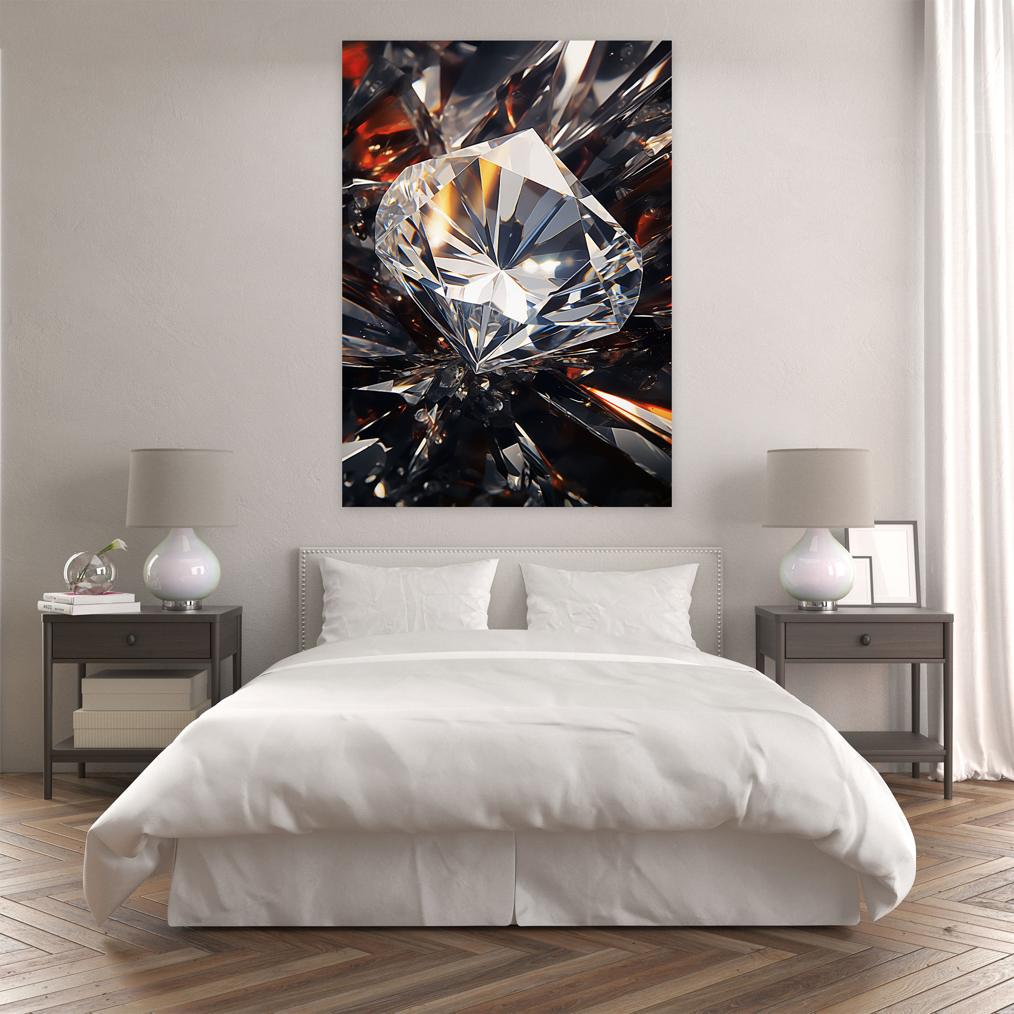 Diamond Wall Art Print - Diamond, Wall Art, Realistic Photo Print, Wall Decoration