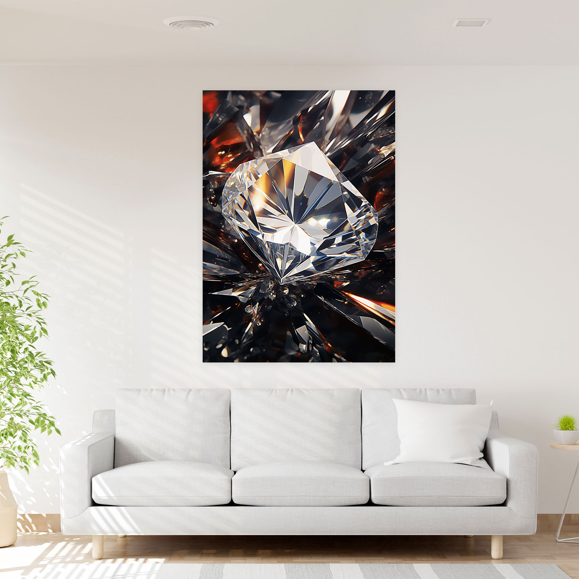 Diamond Wall Art Print - Diamond, Wall Art, Realistic Photo Print, Wall Decoration