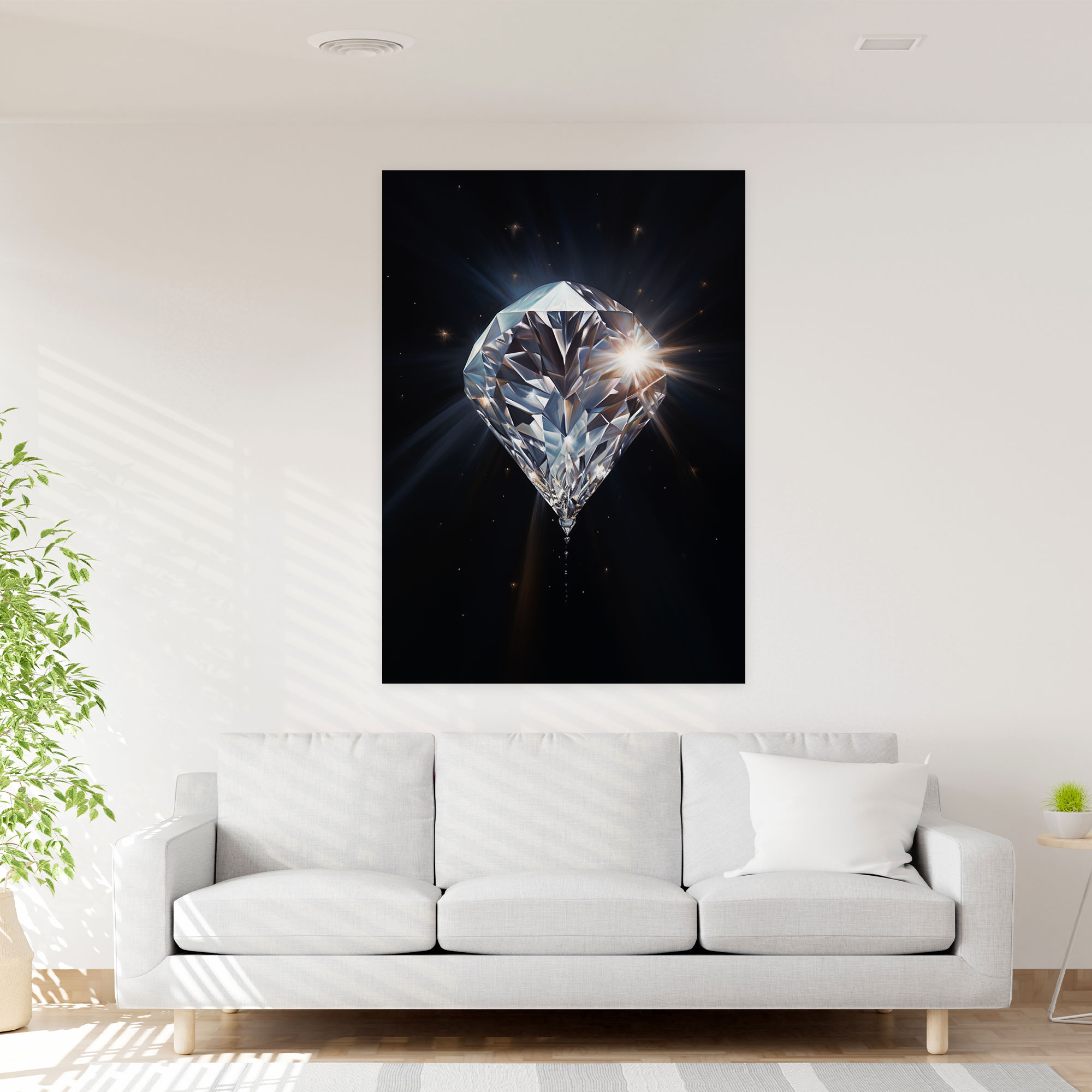 Luminous Diamond Canvas Print - Diamond, Wall Art, Clarity, Luminosity