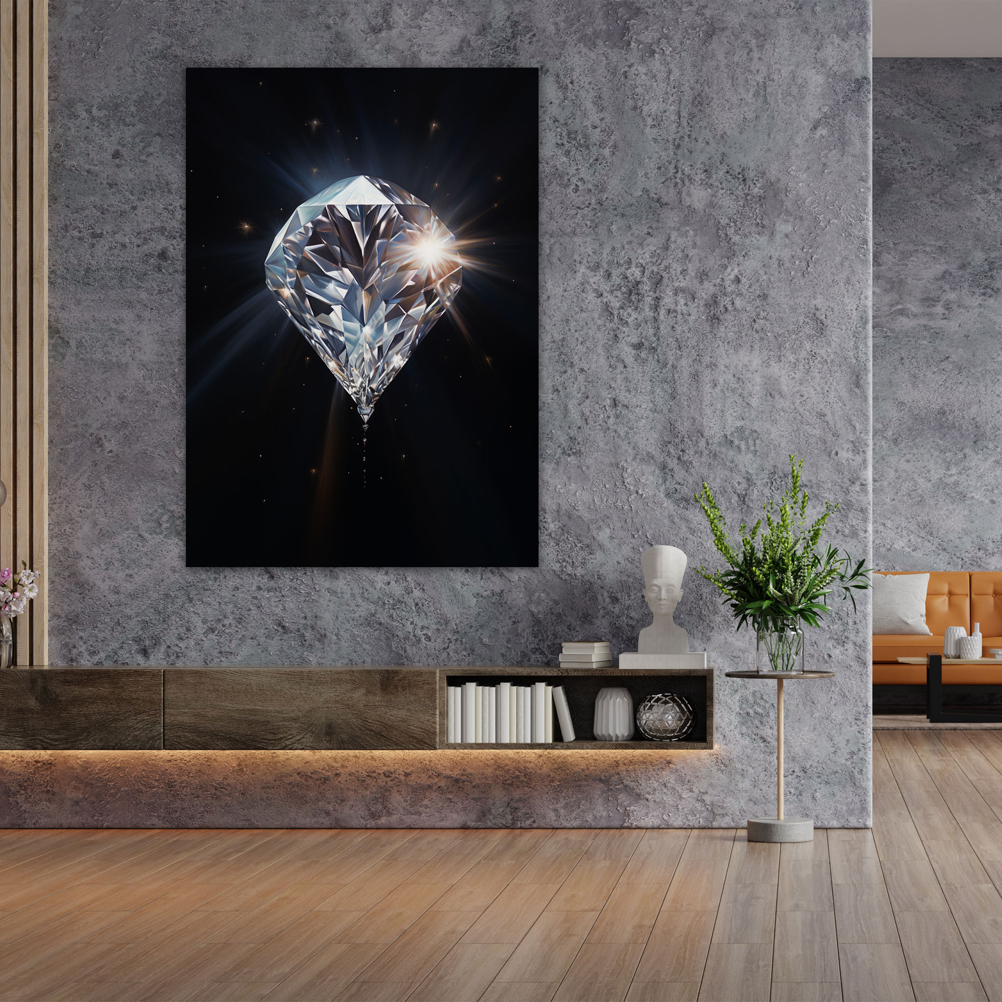 Luminous Diamond Canvas Print - Diamond, Wall Art, Clarity, Luminosity