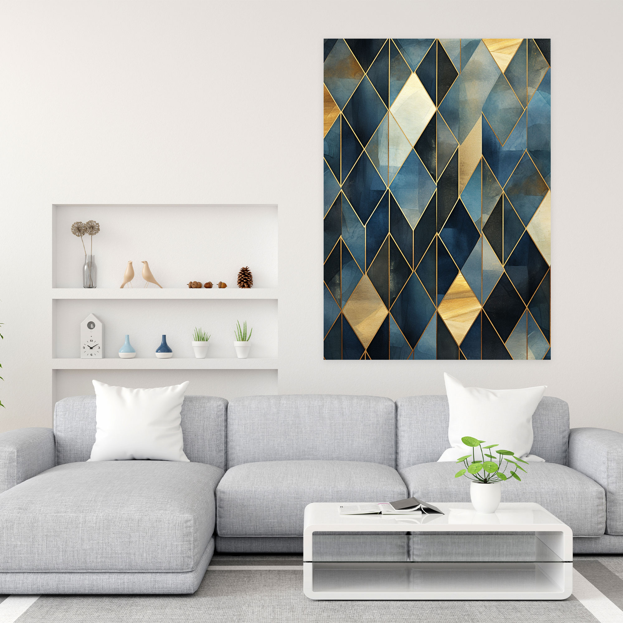 Diamond Wall Decoration - Diamond, Canvas, Stylish, Contemporary