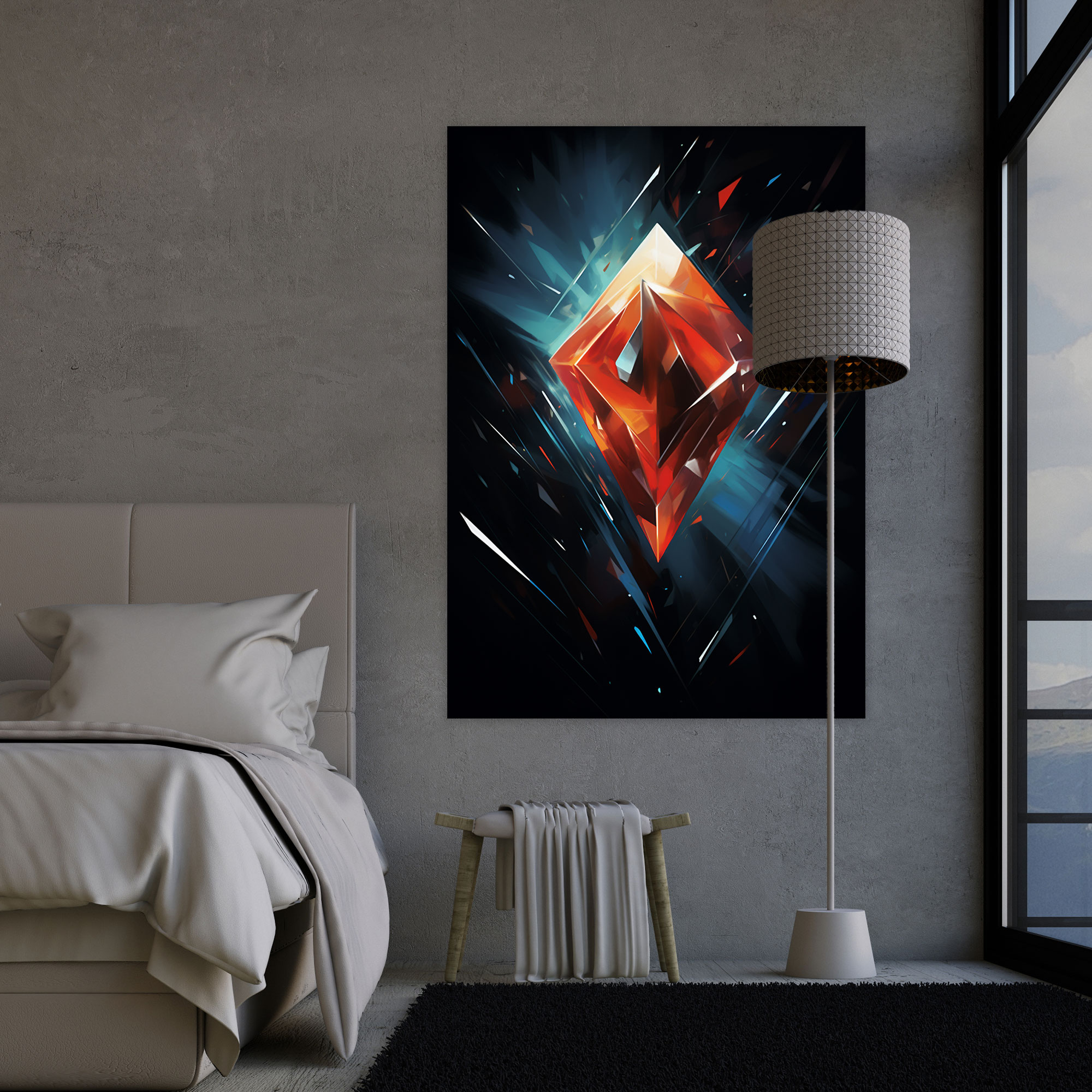 Diamond Canvas Print - Diamond, Vibrant Colors, Home Decoration, Sharp Angles