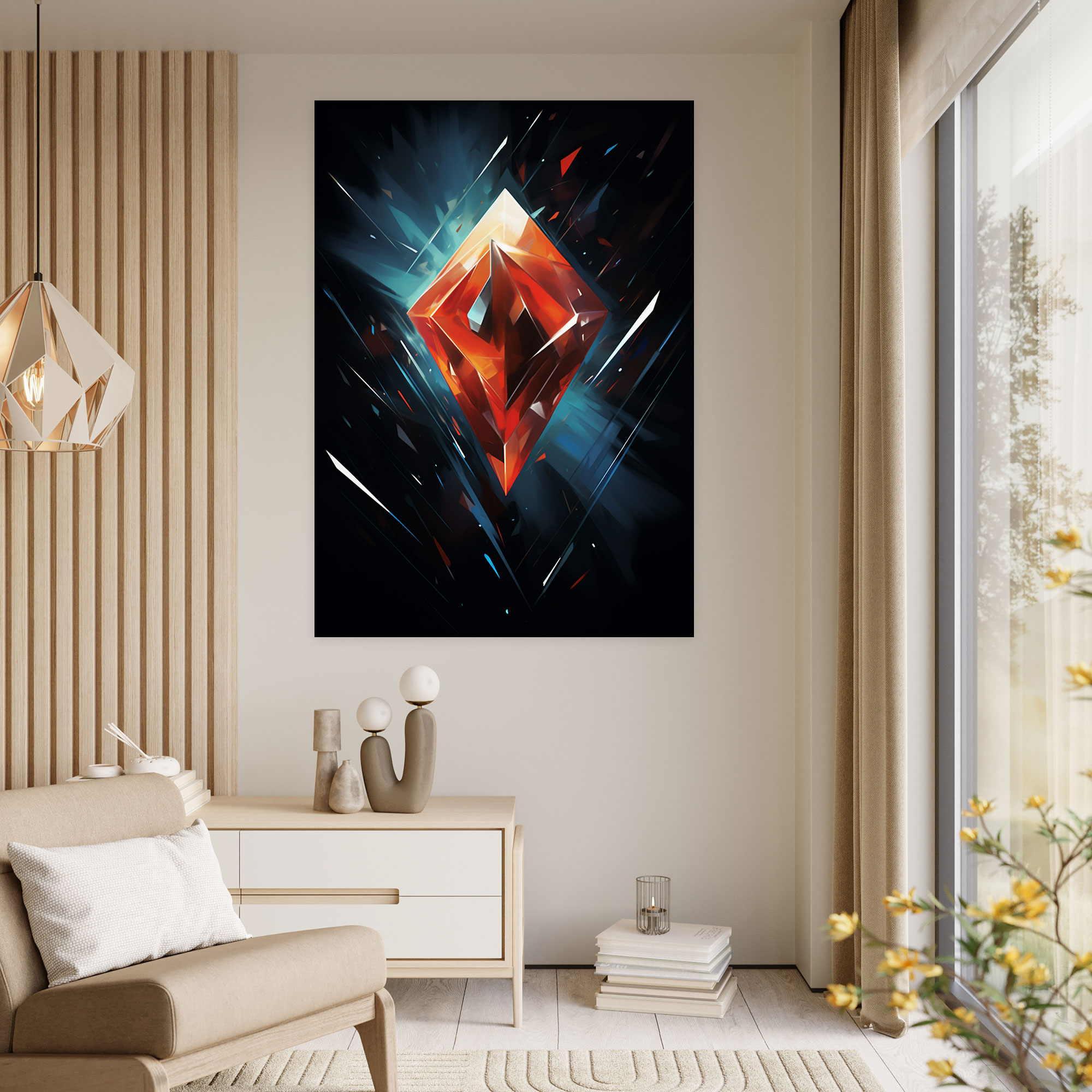Diamond Canvas Print - Diamond, Vibrant Colors, Home Decoration, Sharp Angles