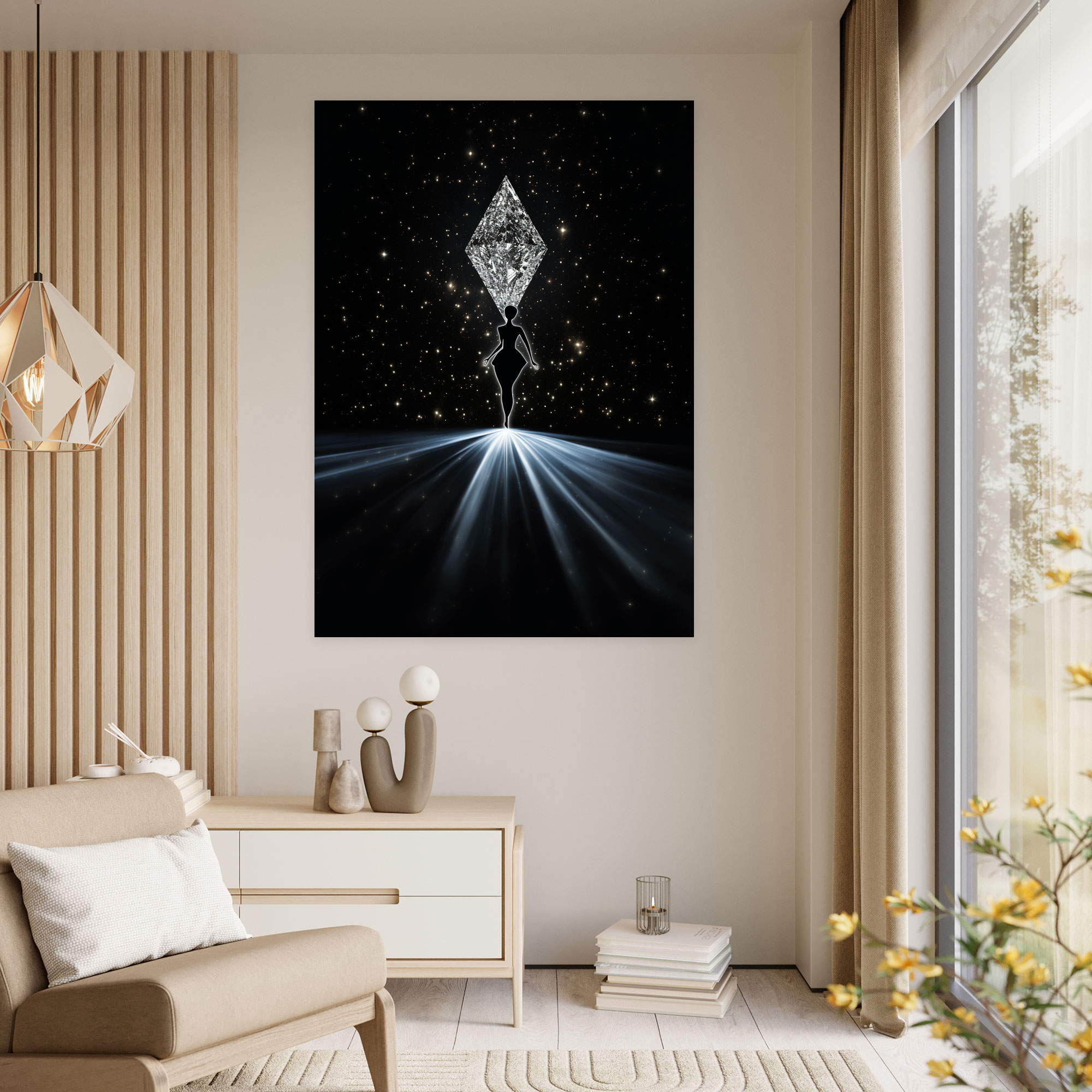 Diamond Wall Decoration - Diamond, Diamond, Dark Background, Striking Visual