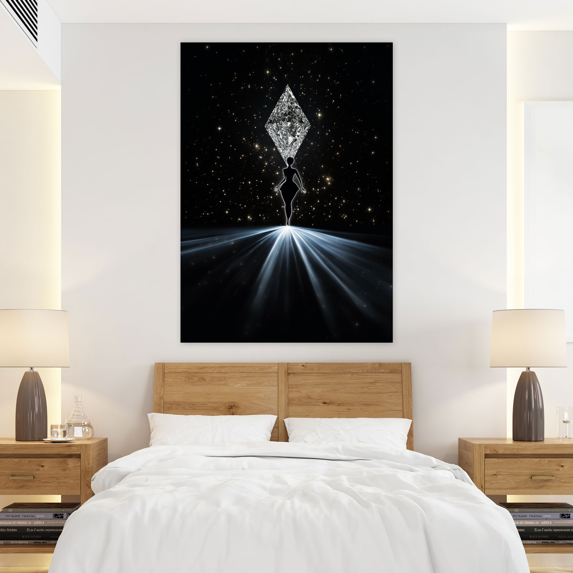 Diamond Wall Decoration - Diamond, Diamond, Dark Background, Striking Visual